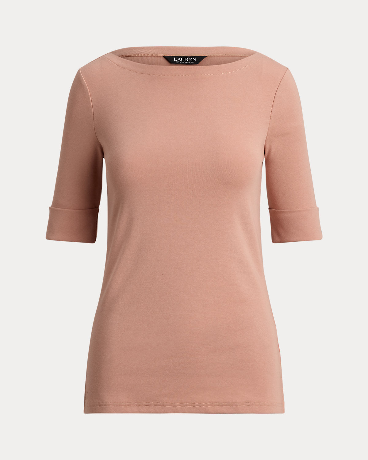 Stretch Cotton Boatneck Tee