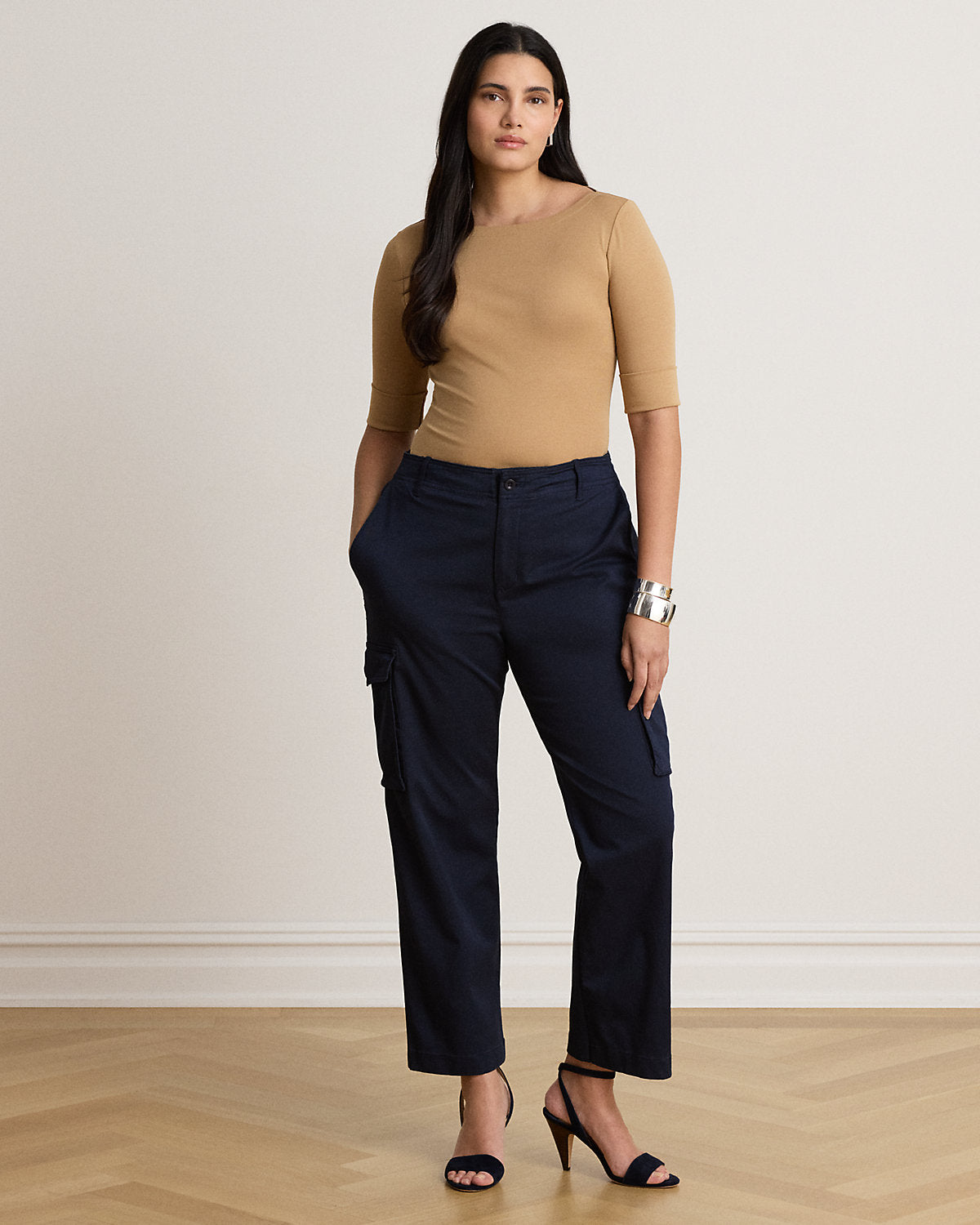 Stretch Cotton Boatneck Tee