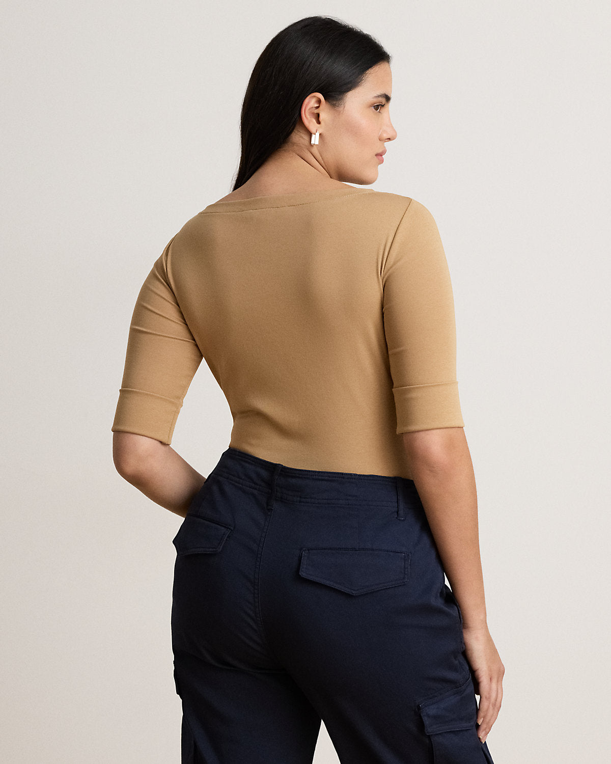 Stretch Cotton Boatneck Tee