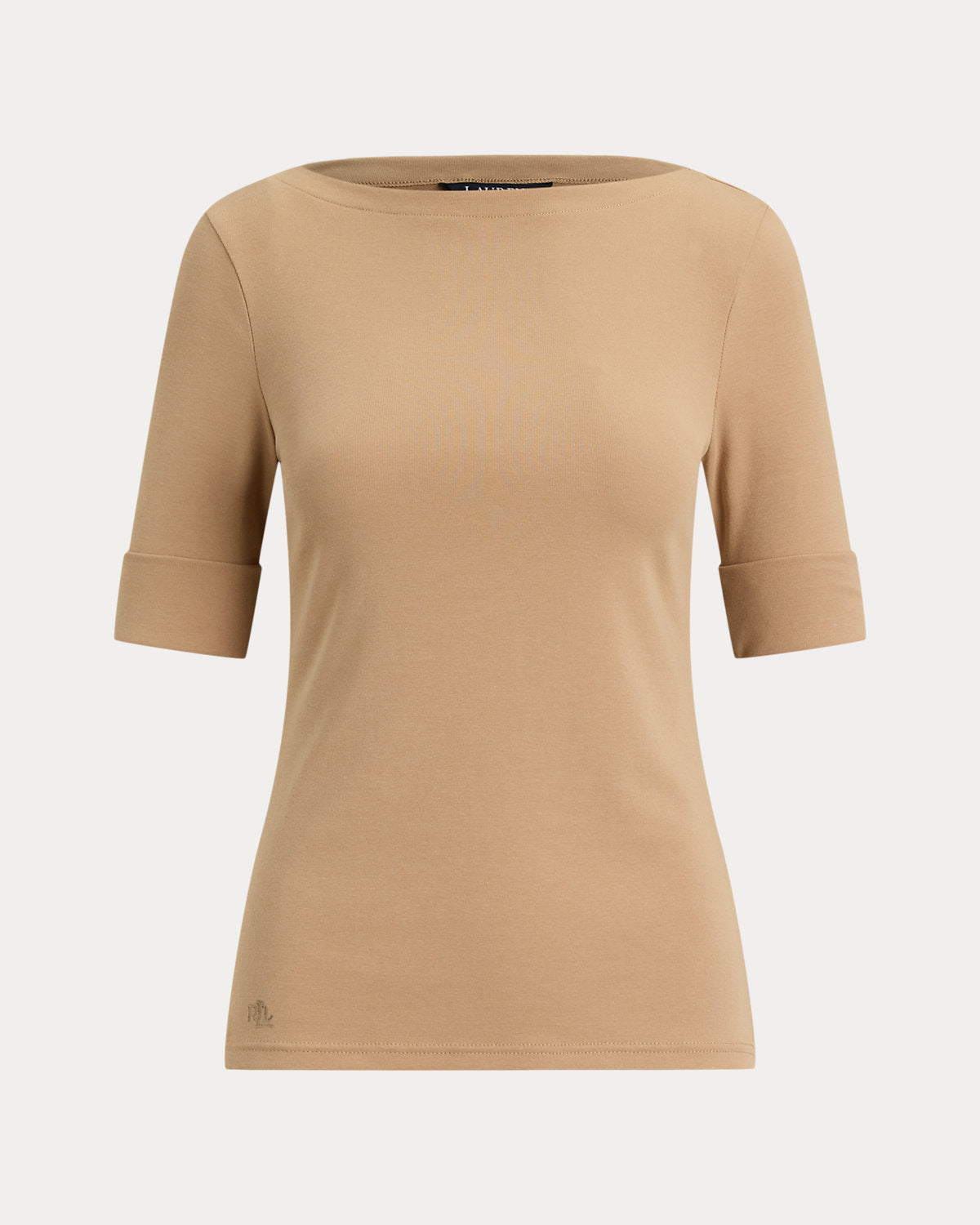Stretch Cotton Boatneck Tee