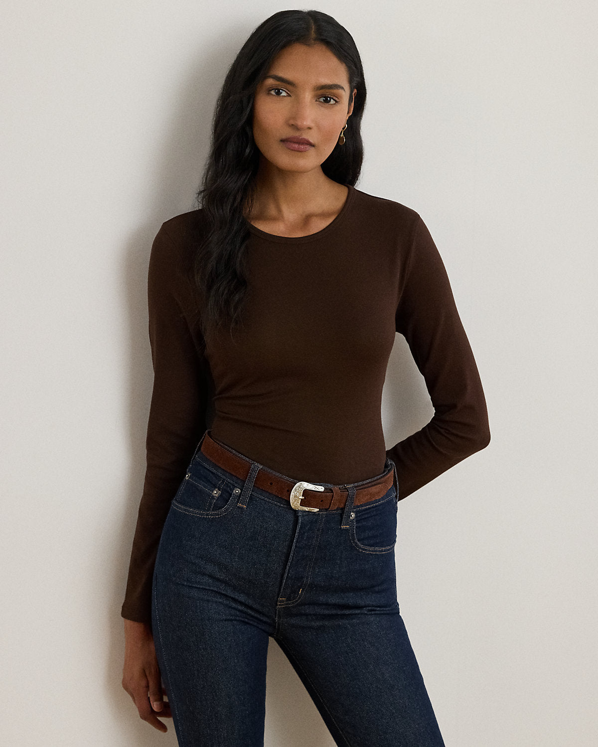 Stretch Cotton Long-Sleeve Tee