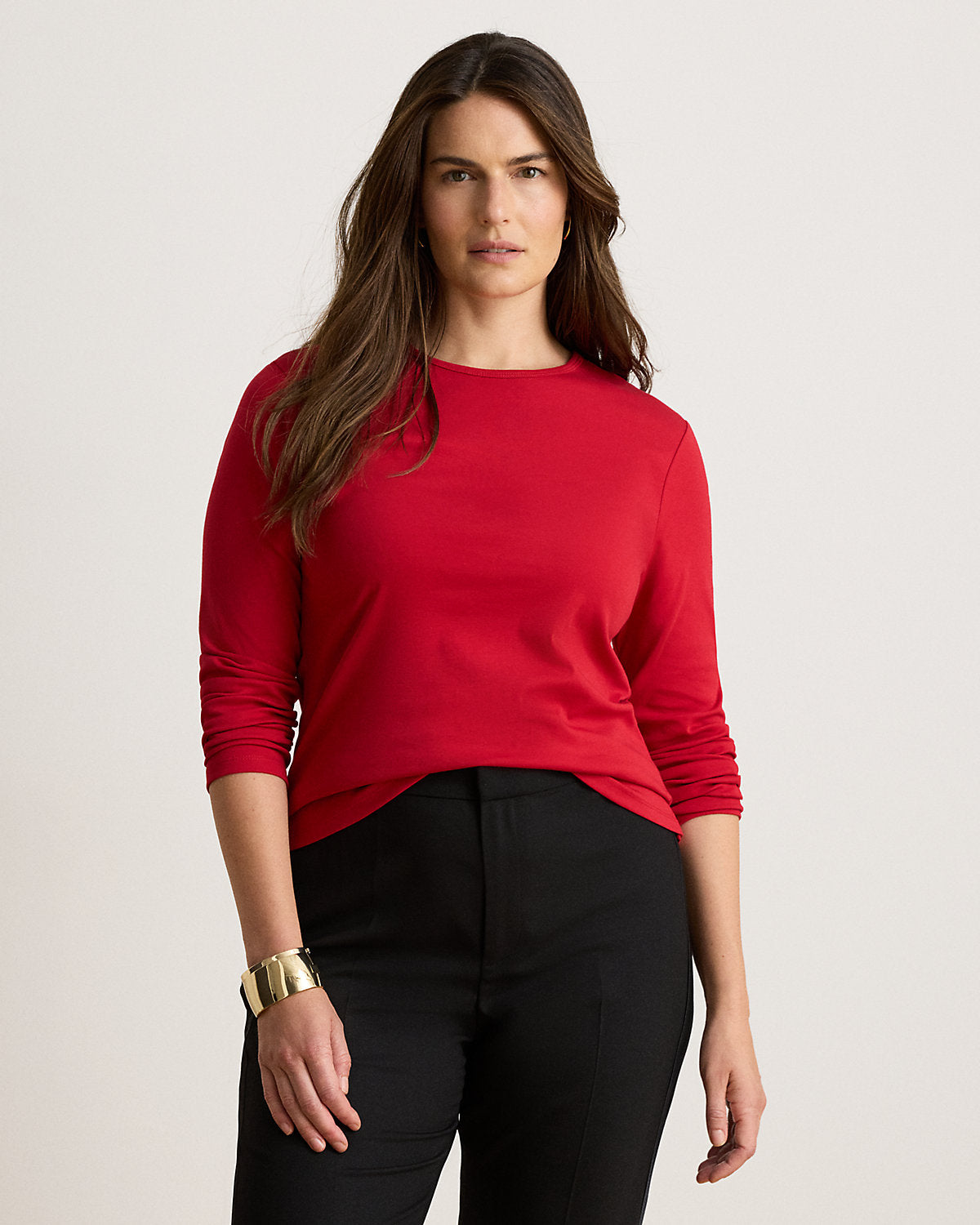 Stretch Cotton Long-Sleeve Tee