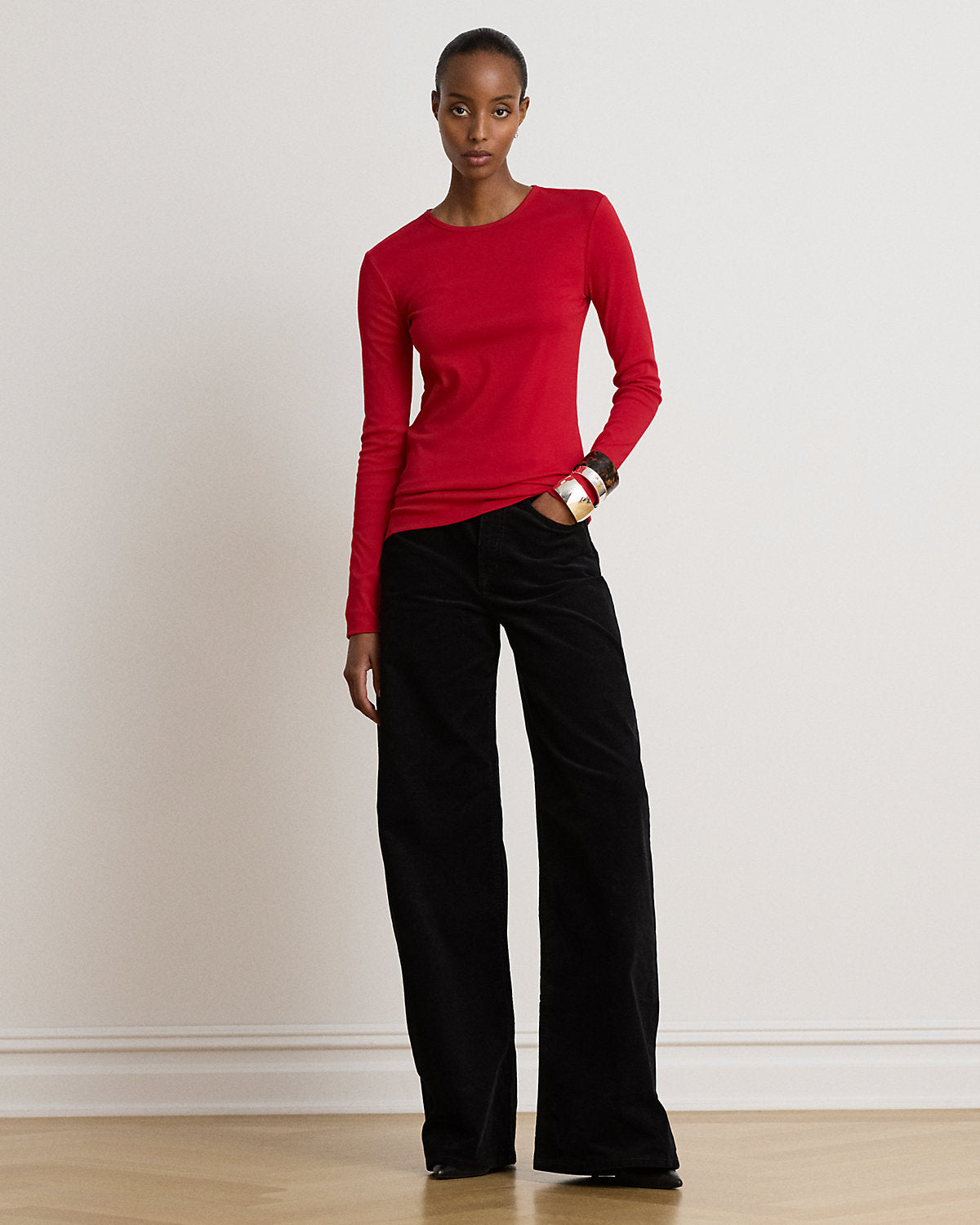 Stretch Cotton Long-Sleeve Tee