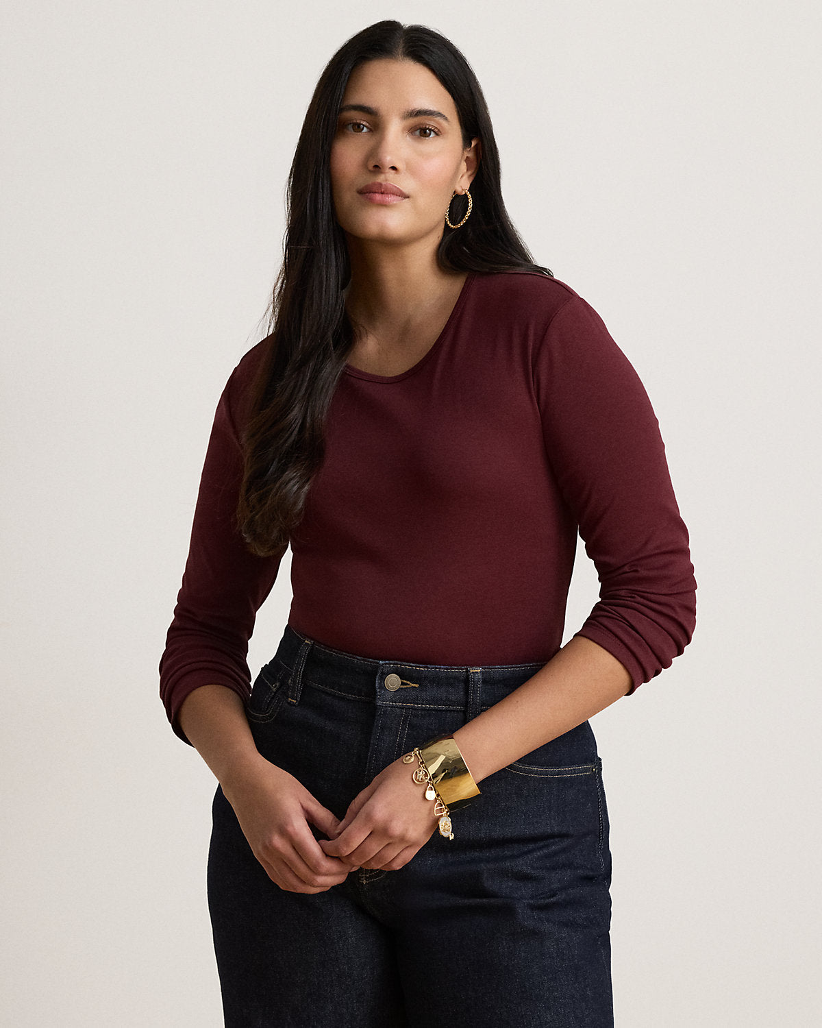 Stretch Cotton Long-Sleeve Tee