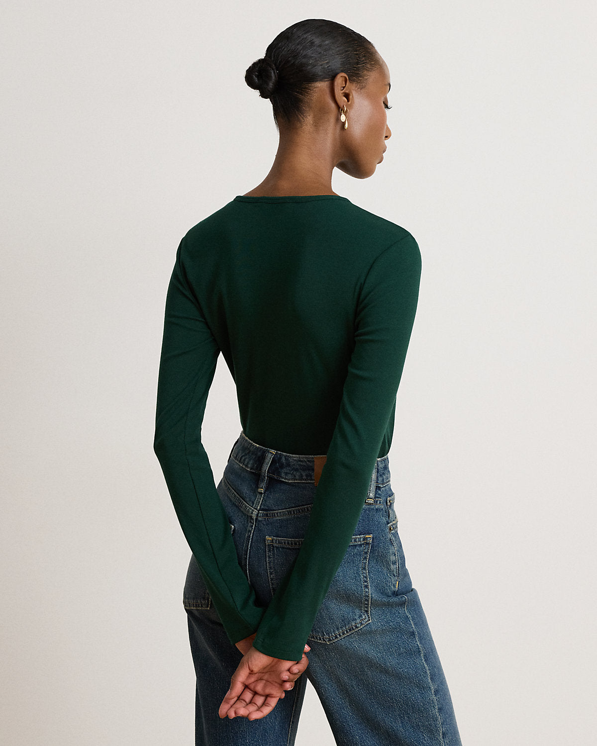 Stretch Cotton Long-Sleeve Tee