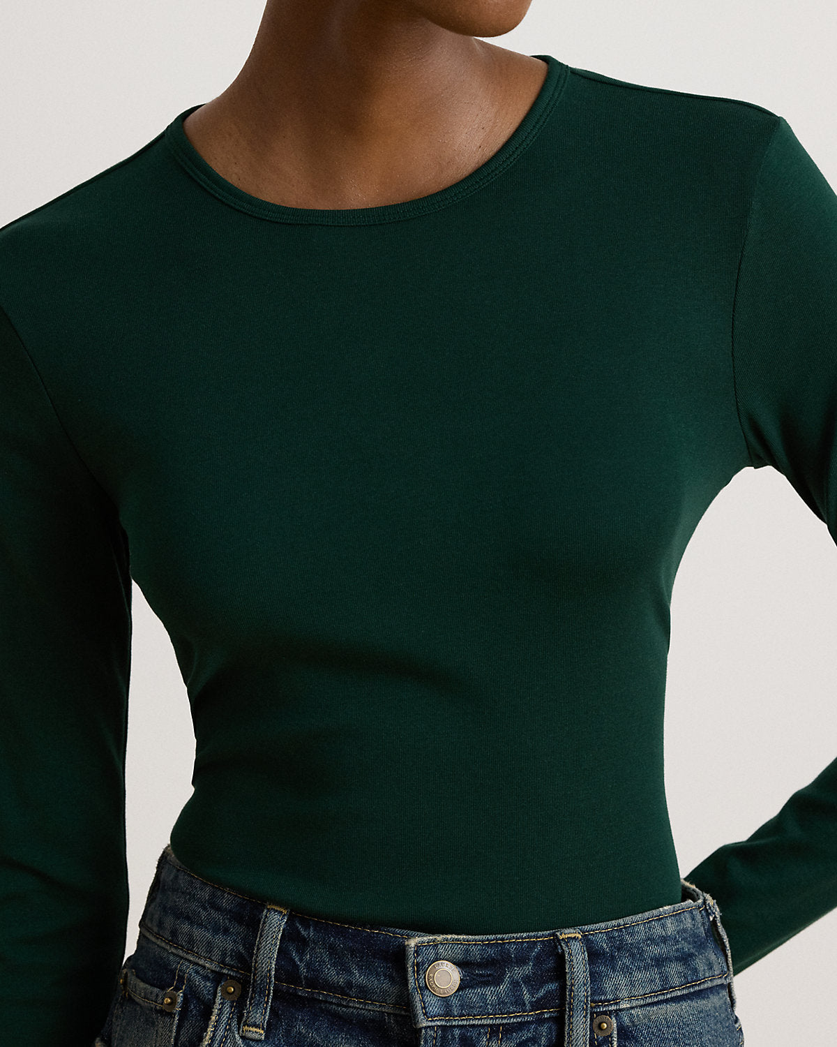 Stretch Cotton Long-Sleeve Tee