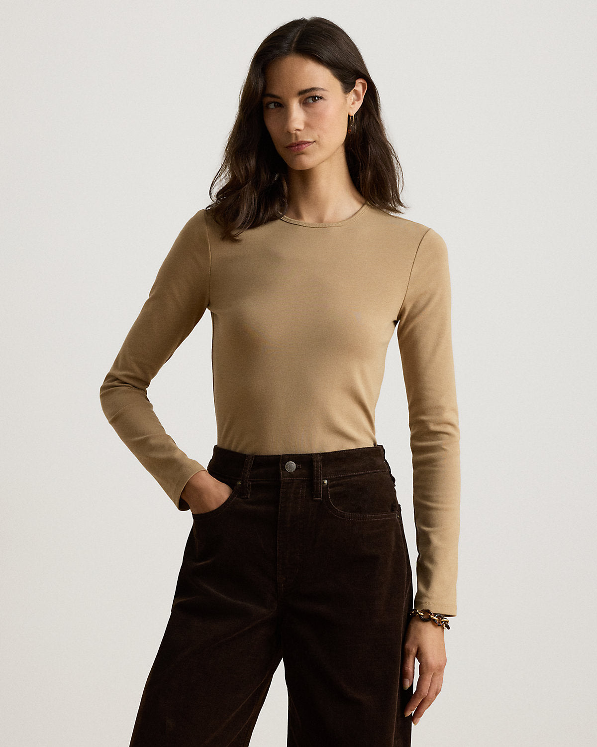 Stretch Cotton Long-Sleeve Tee