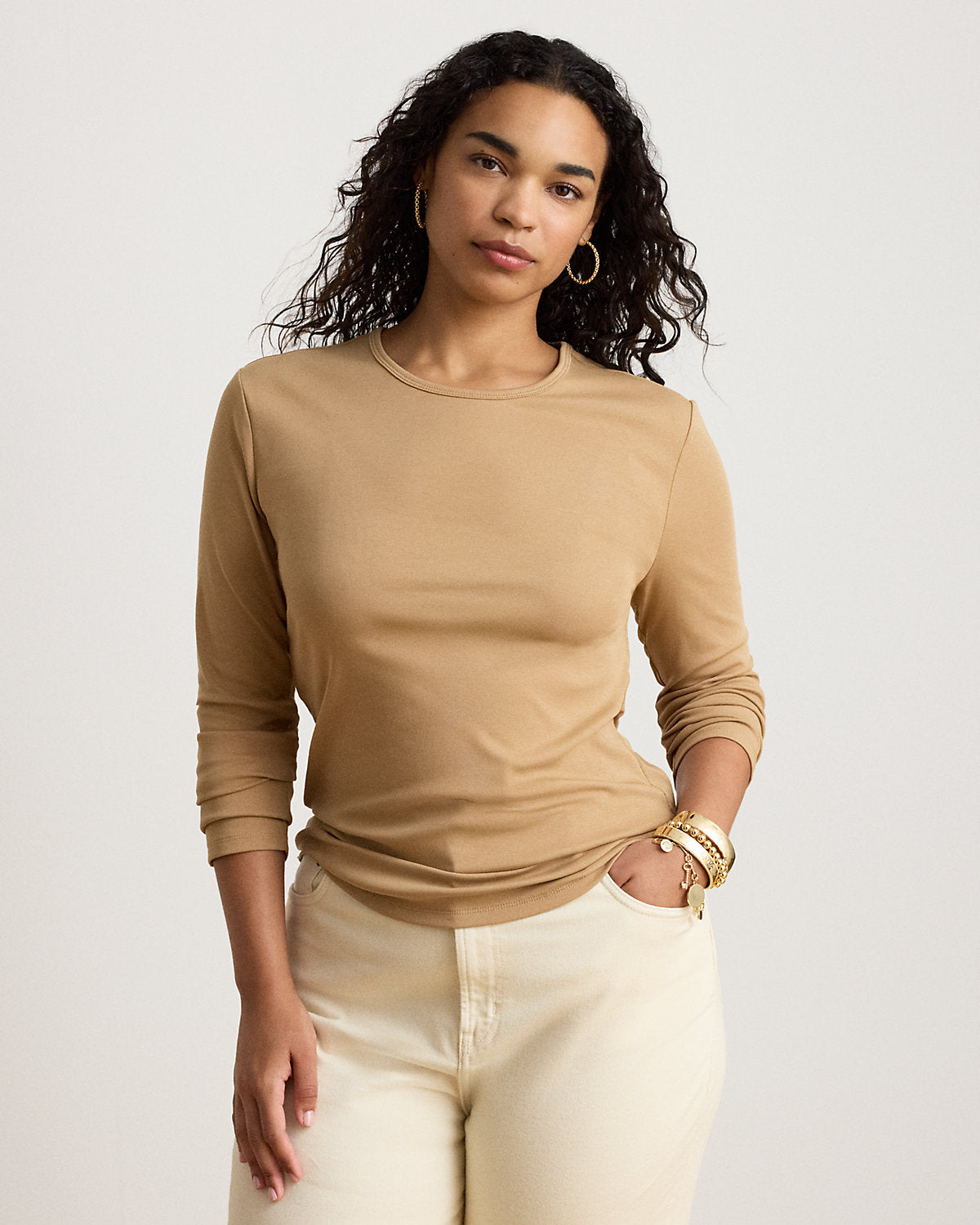 Stretch Cotton Long-Sleeve Tee
