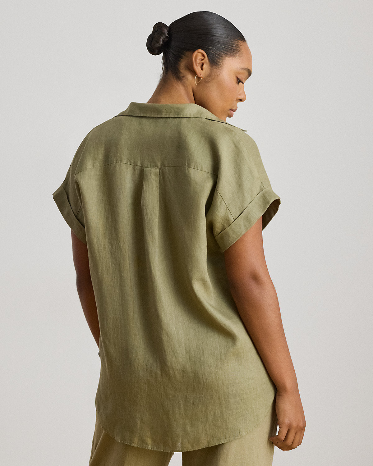 Relaxed Fit Linen Short-Sleeve Shirt