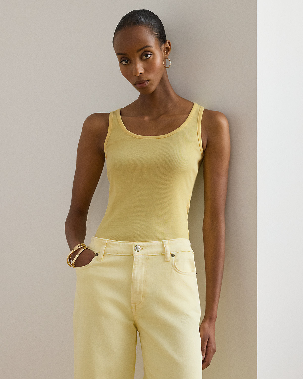 Stretch Cotton Tank Top