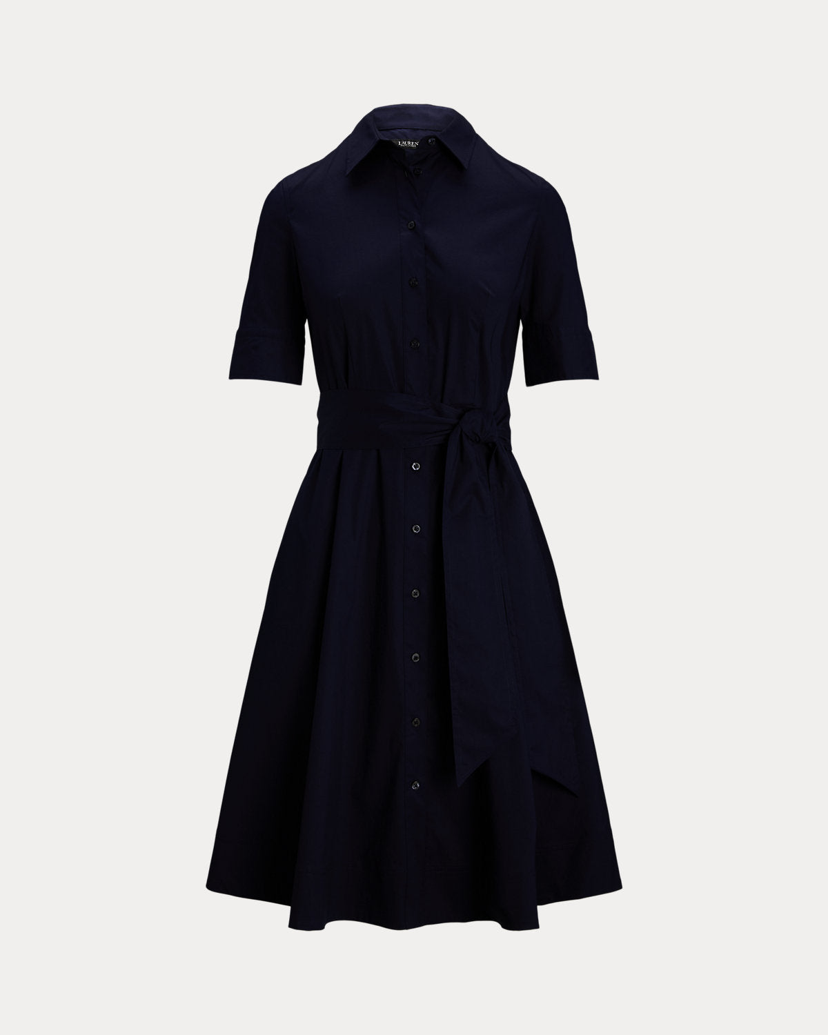 Belted Cotton-Blend Shirtdress