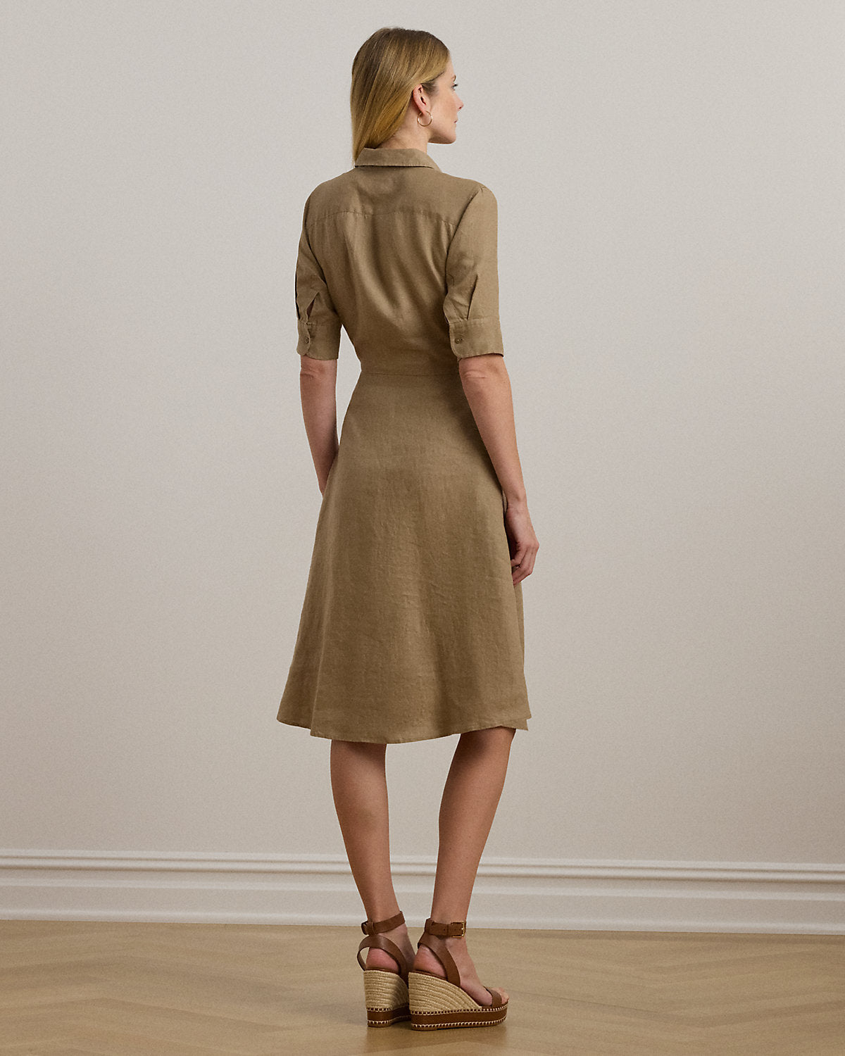 Tie-Front Linen Shirtdress