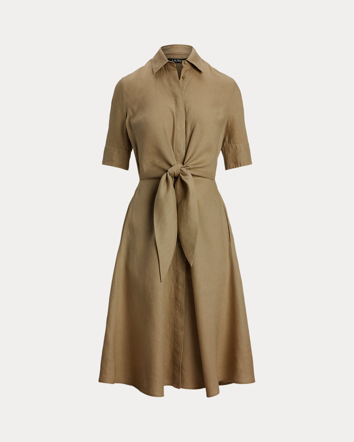 Tie-Front Linen Shirtdress
