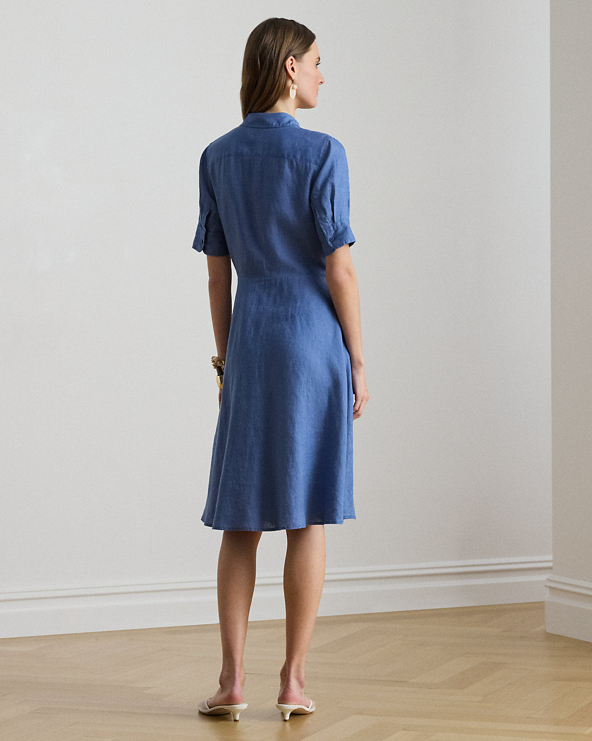 Tie-Front Linen Shirtdress