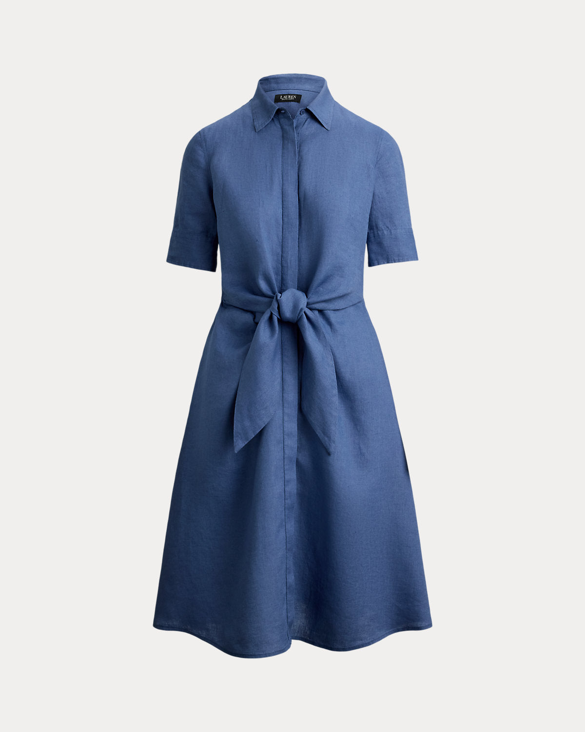 Tie-Front Linen Shirtdress