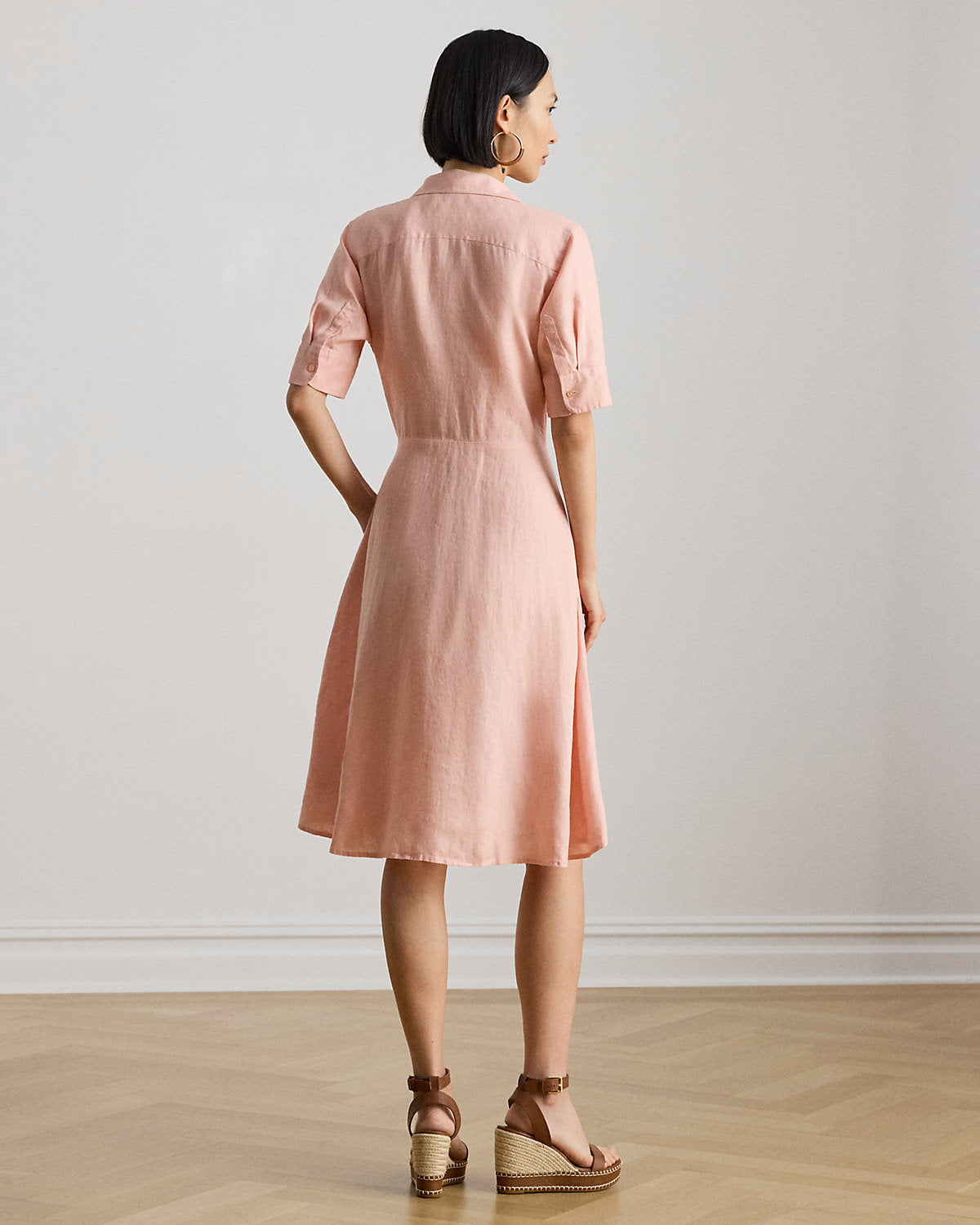 Tie-Front Linen Shirtdress