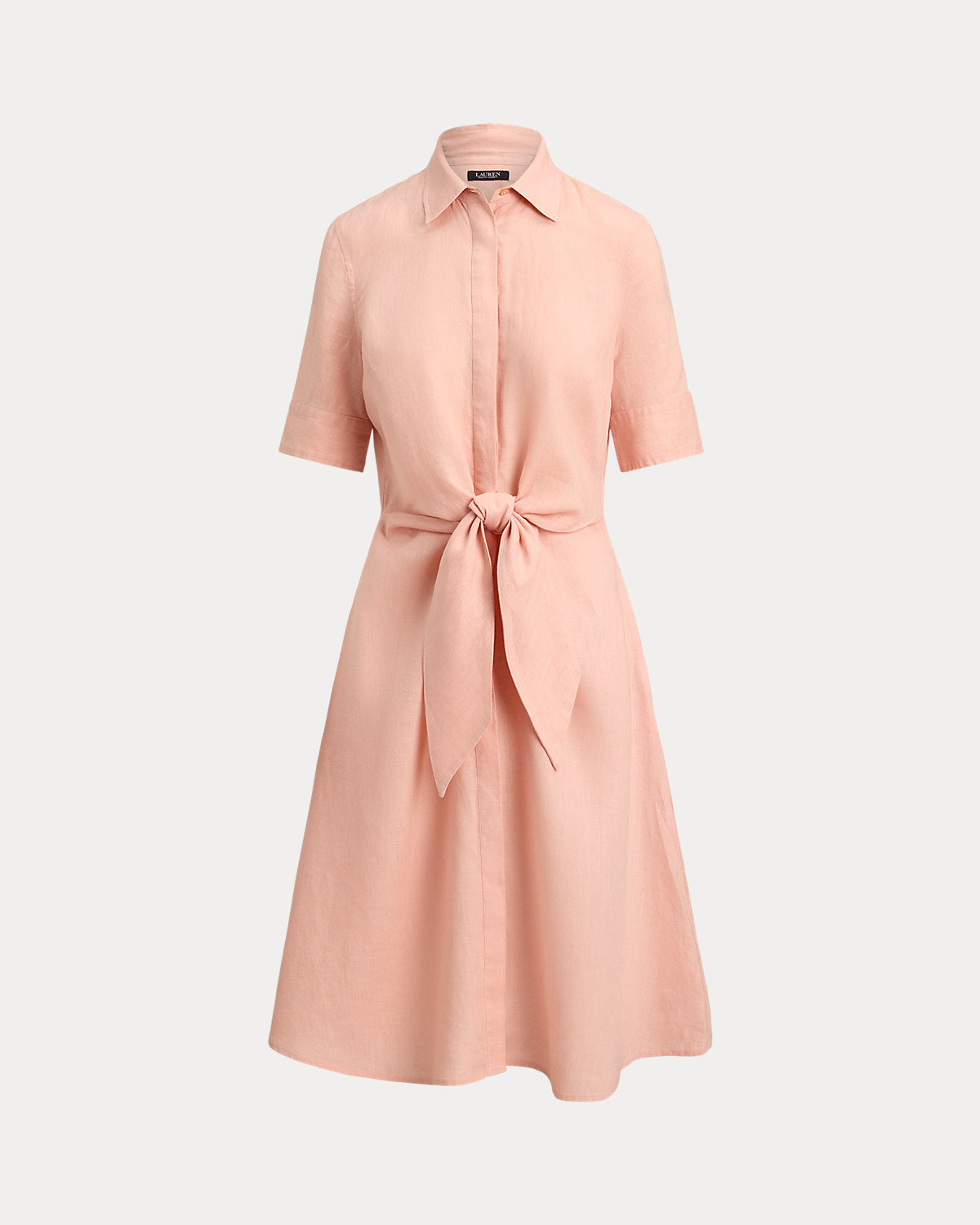 Tie-Front Linen Shirtdress