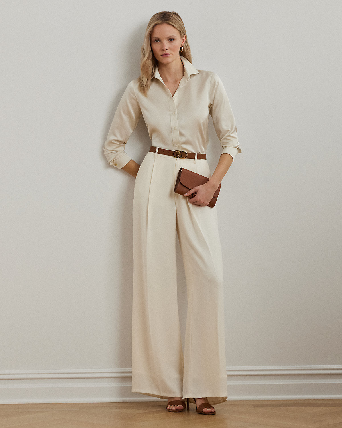 Classic Fit Satin Charmeuse Shirt