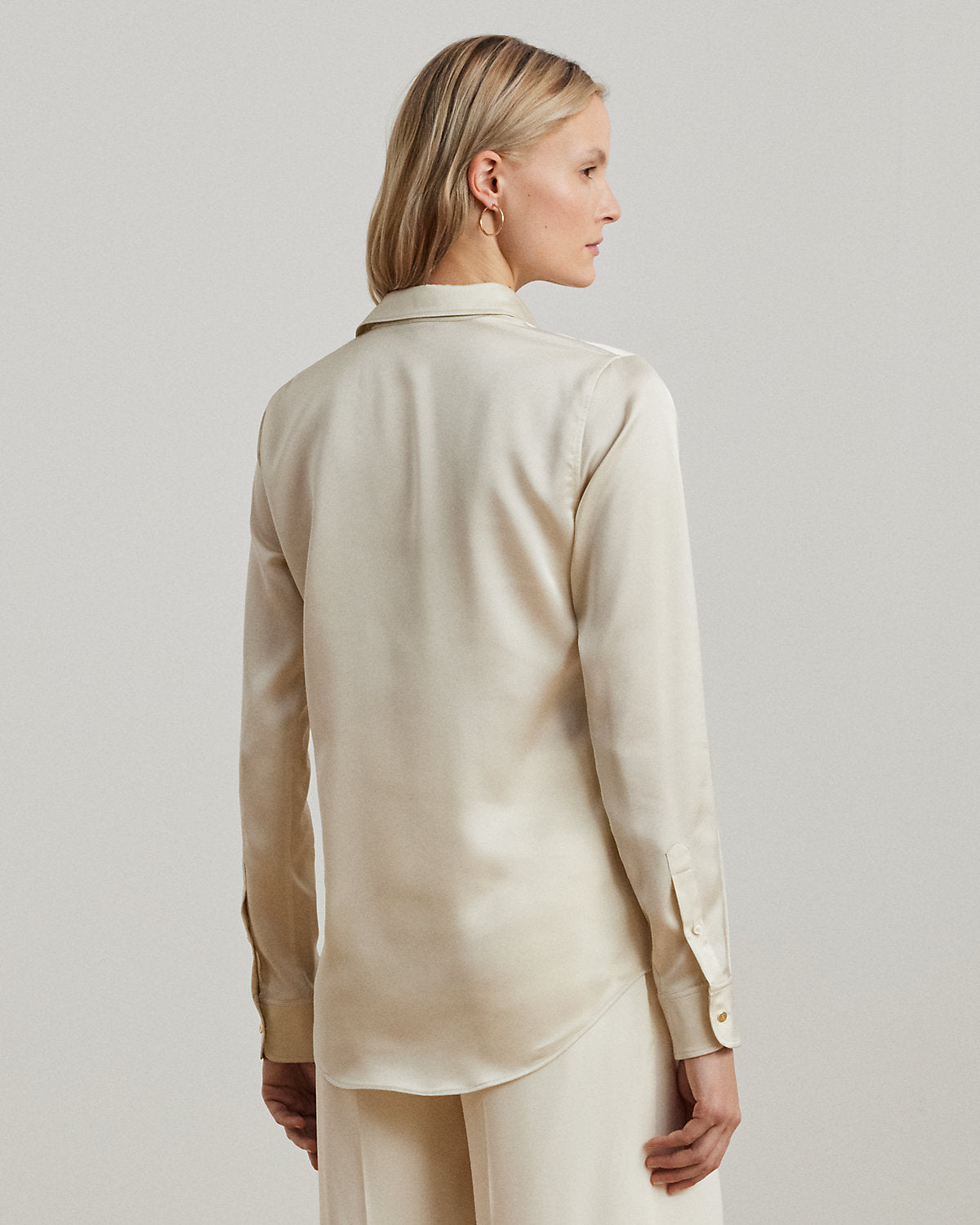 Classic Fit Satin Charmeuse Shirt