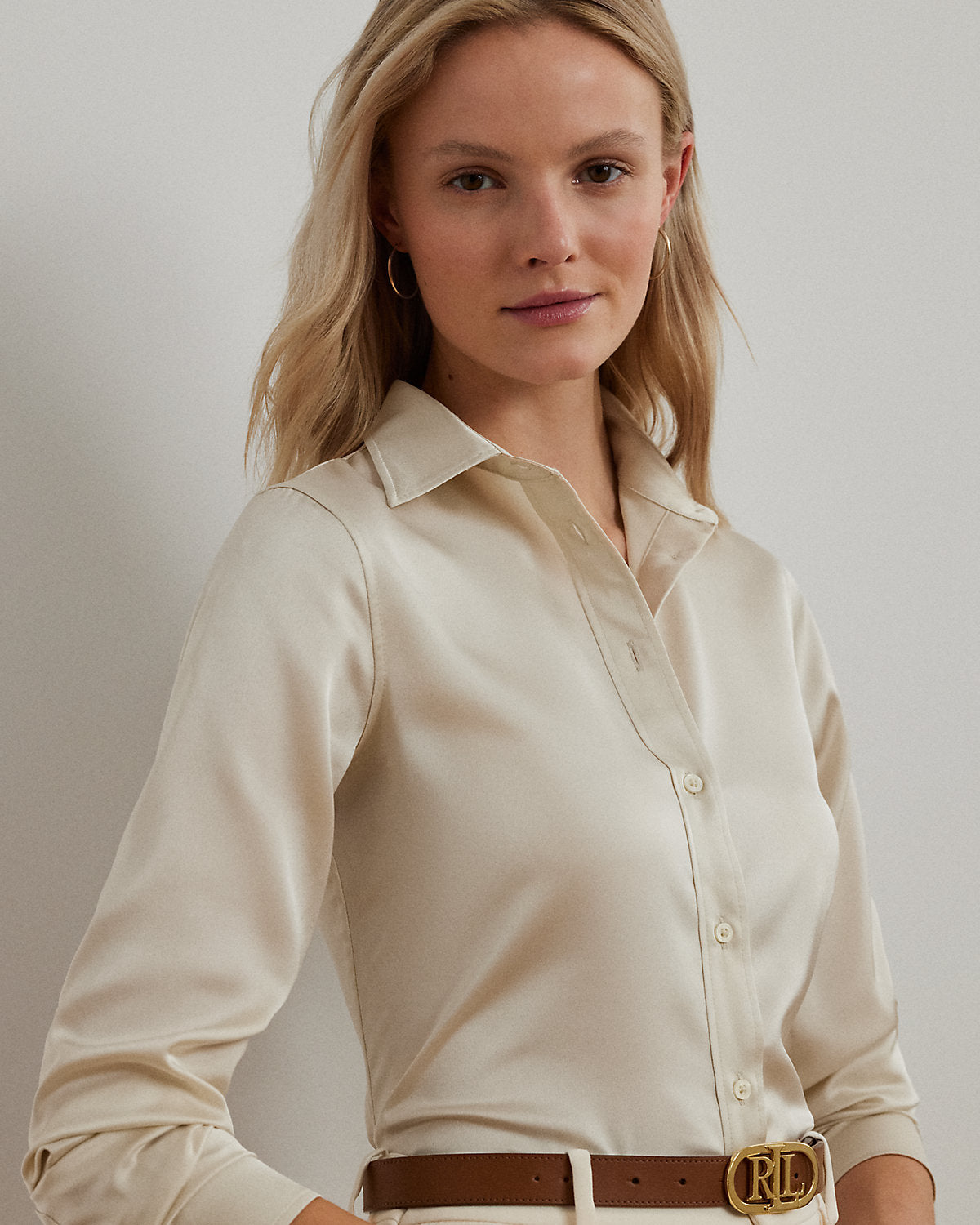 Classic Fit Satin Charmeuse Shirt
