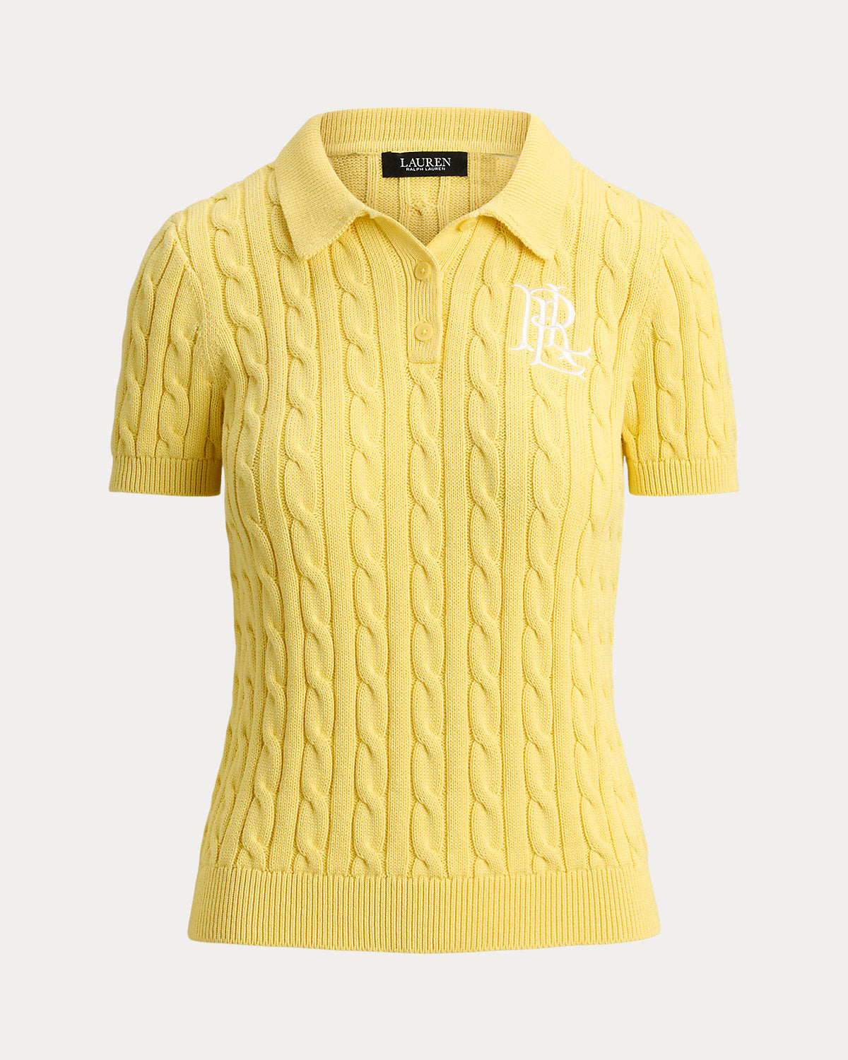 Women's Cable-Knit Cotton Polo Sweater