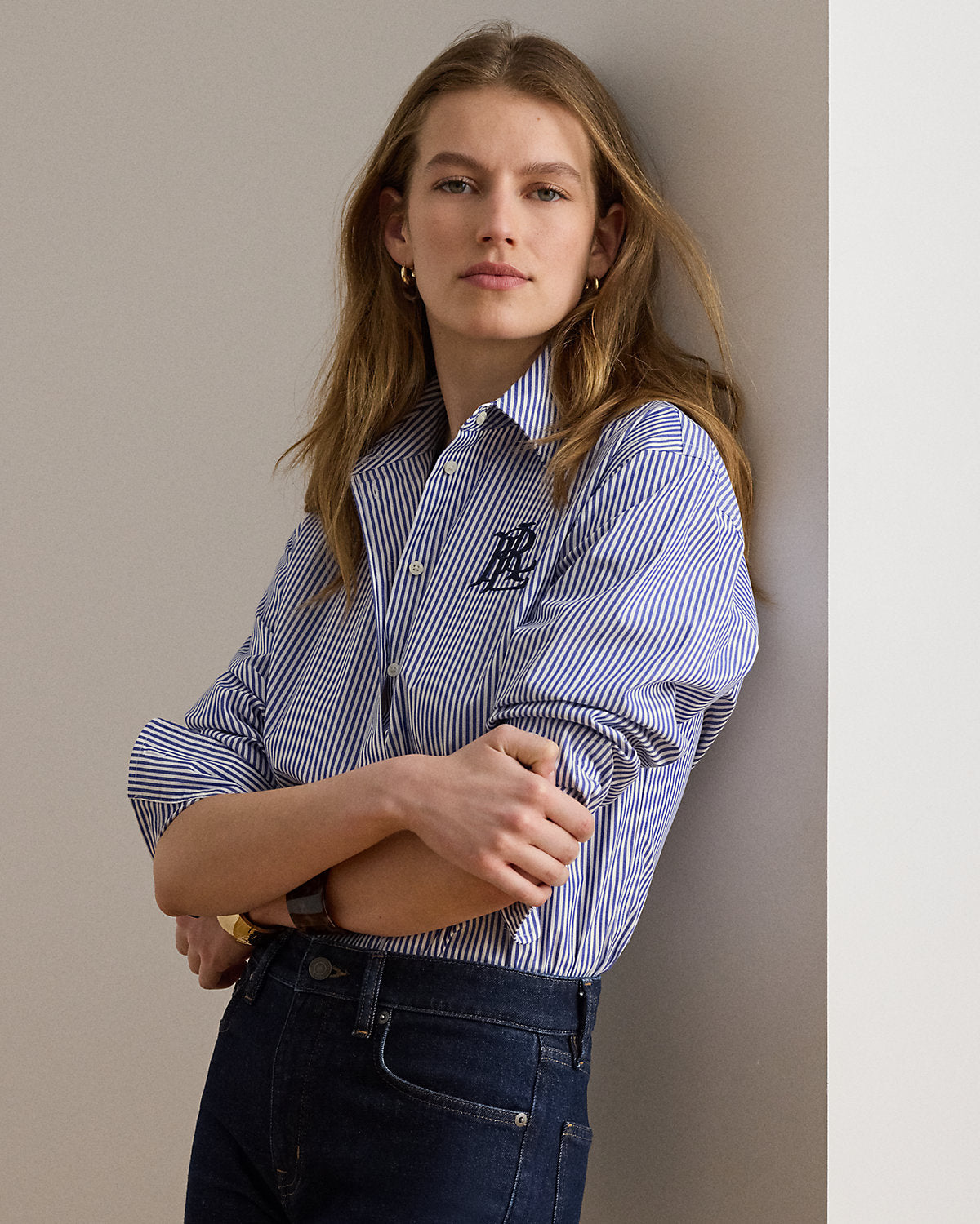 Relaxed Fit Striped Stretch Cotton Shirt