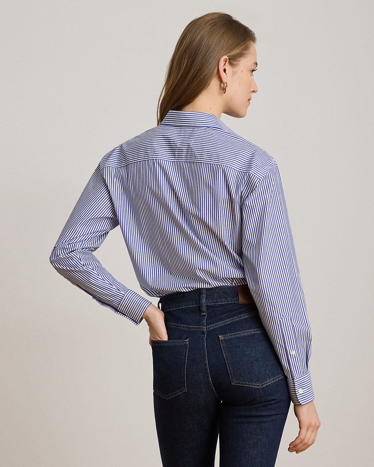 Relaxed Fit Striped Stretch Cotton Shirt