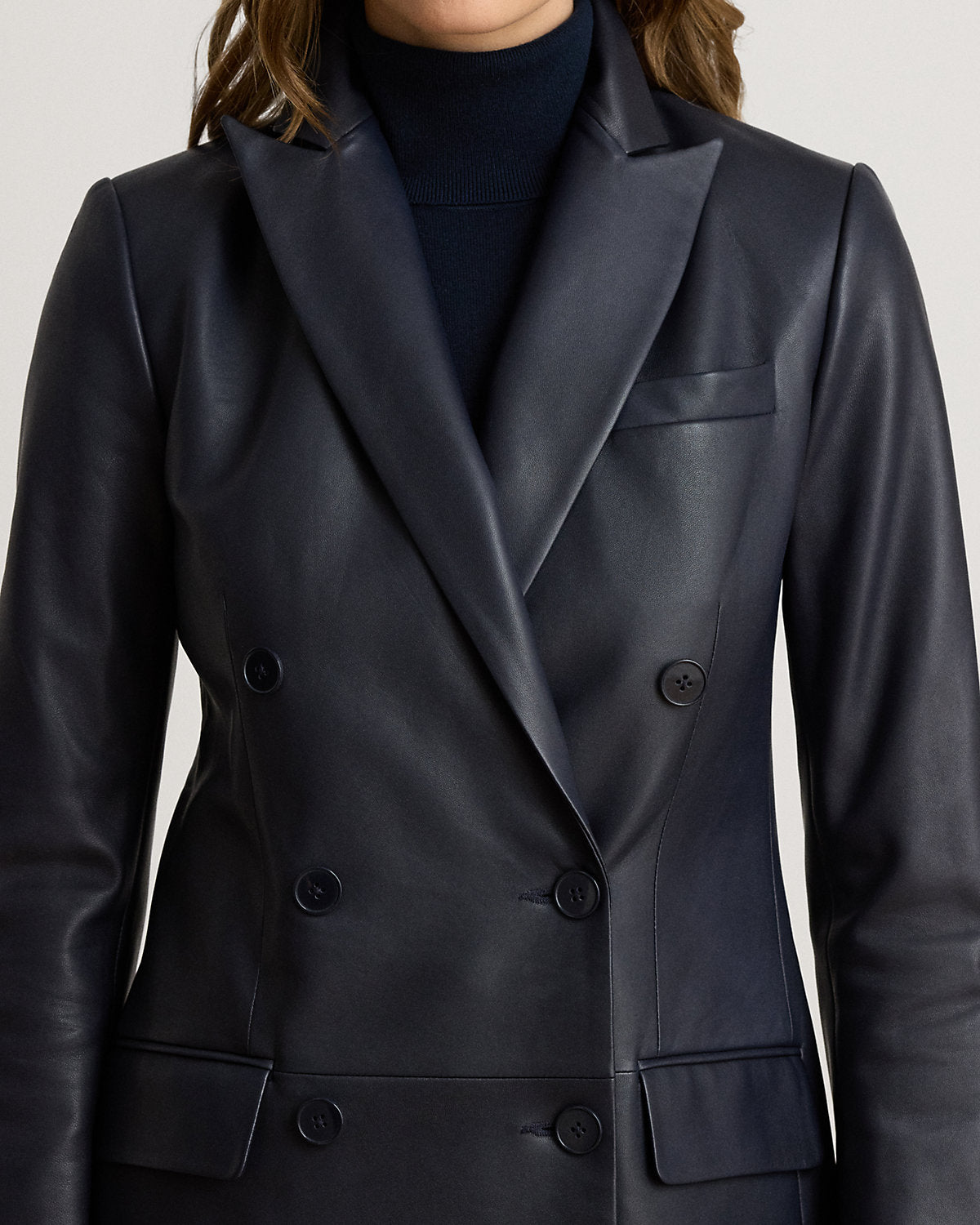 Double-Breasted Lambskin Blazer