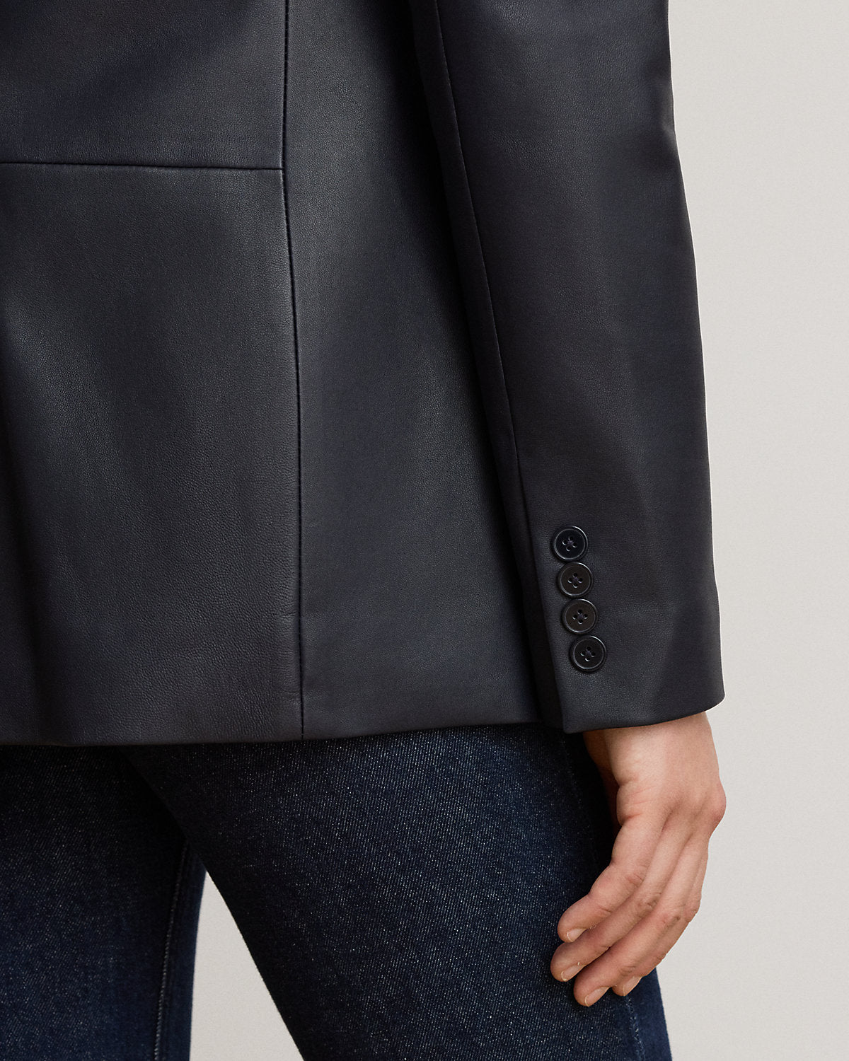 Double-Breasted Lambskin Blazer