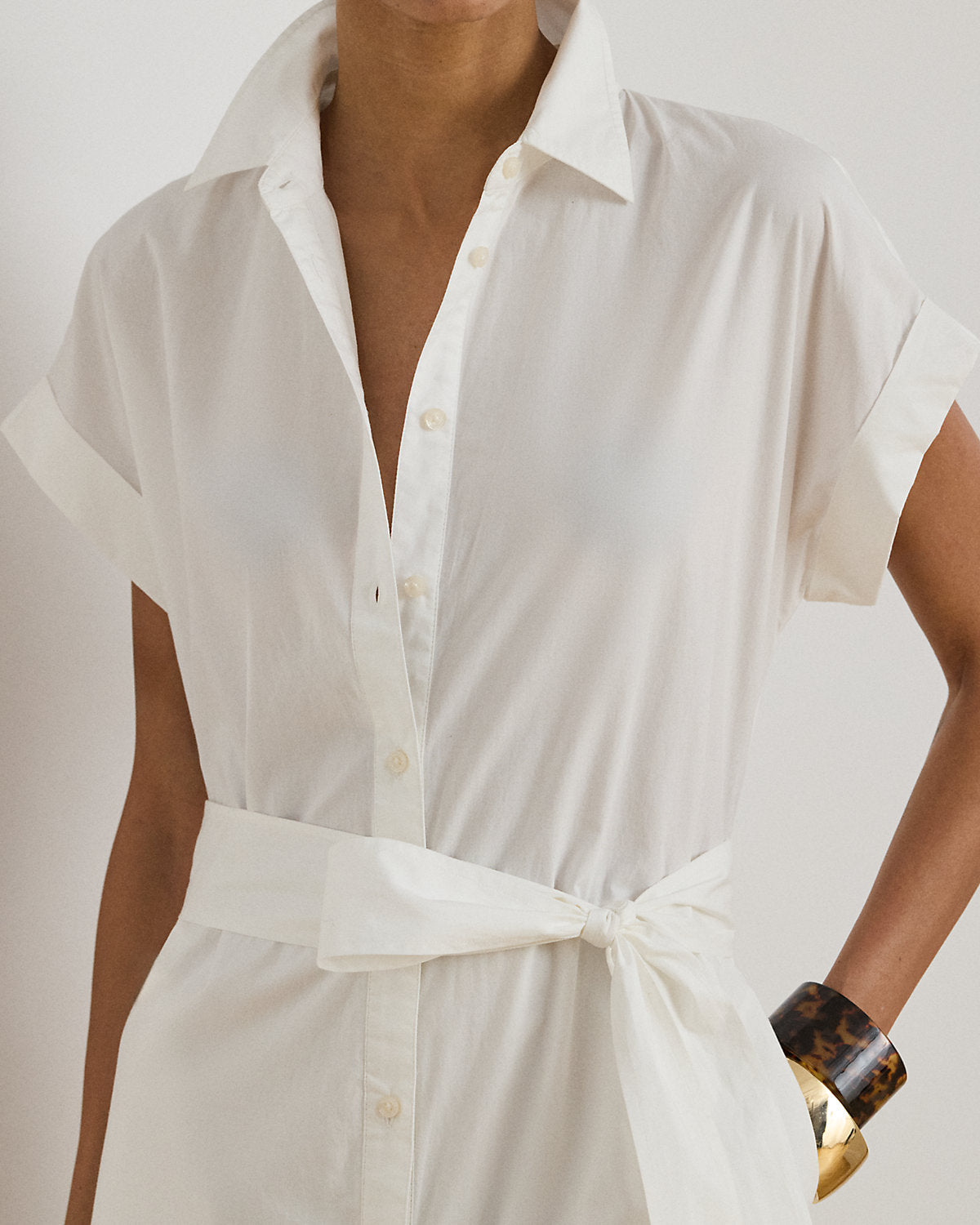 Eyelet Broadcloth Tiered Shirtdress