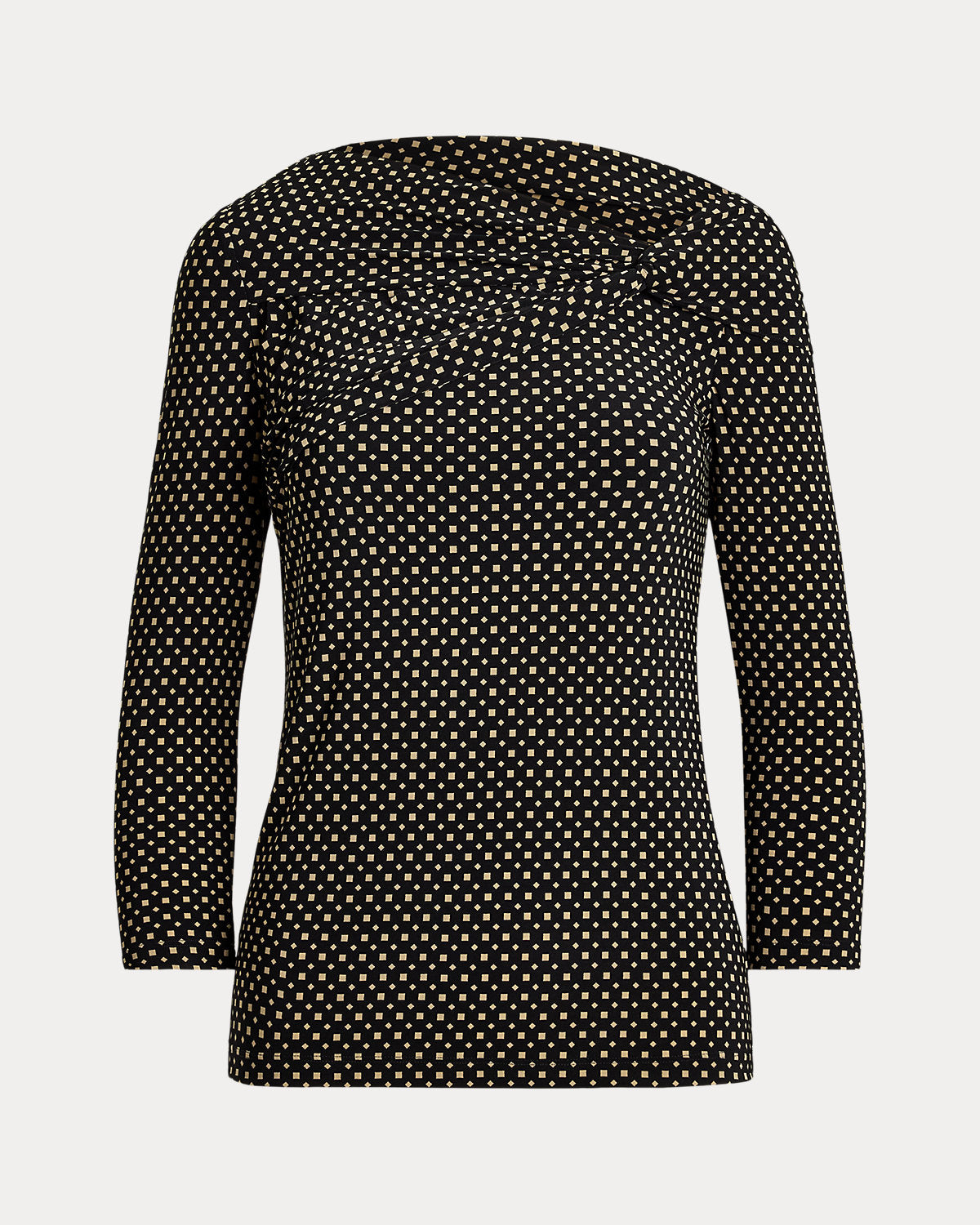 Geo-Print Jersey Off-the-Shoulder Top