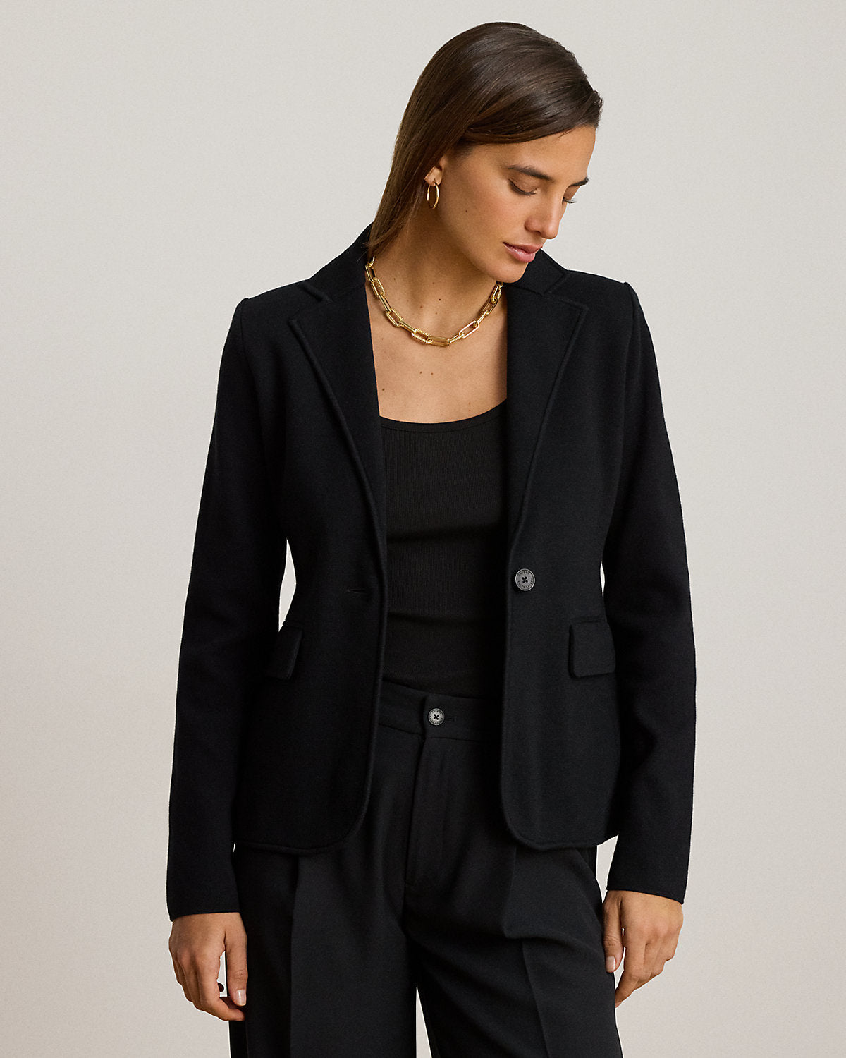 Cotton-Blend Sweater Blazer