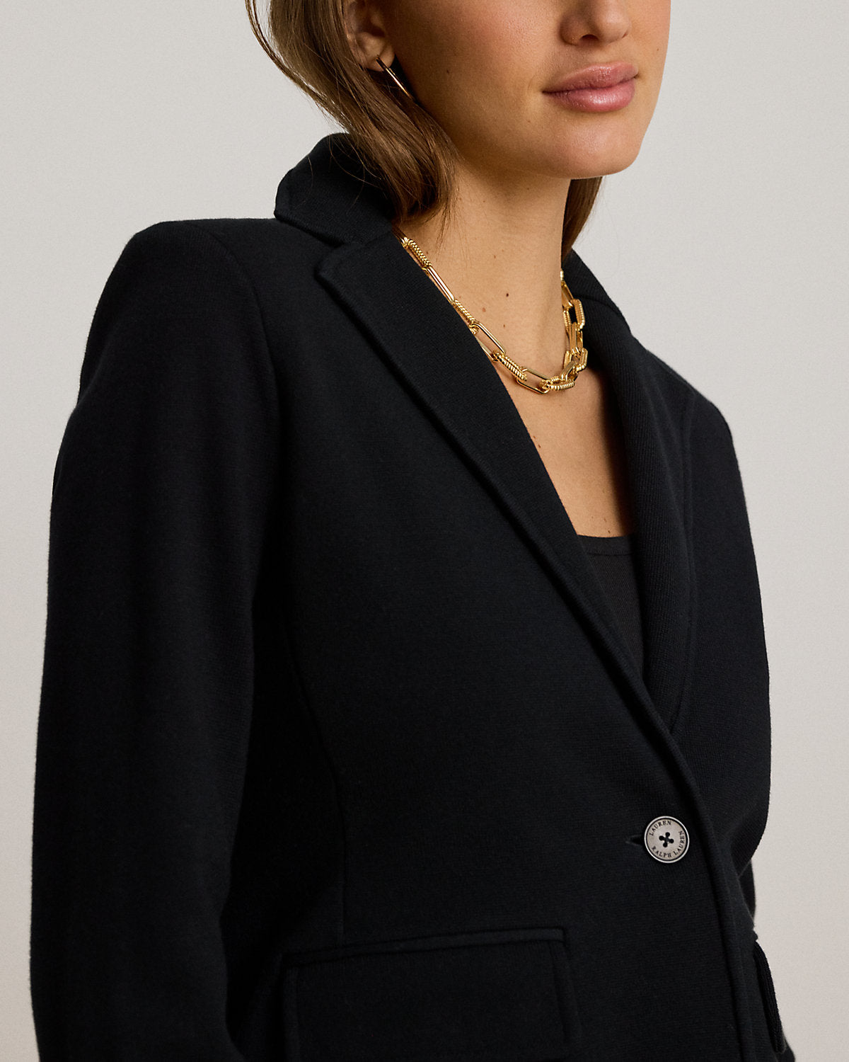 Cotton-Blend Sweater Blazer