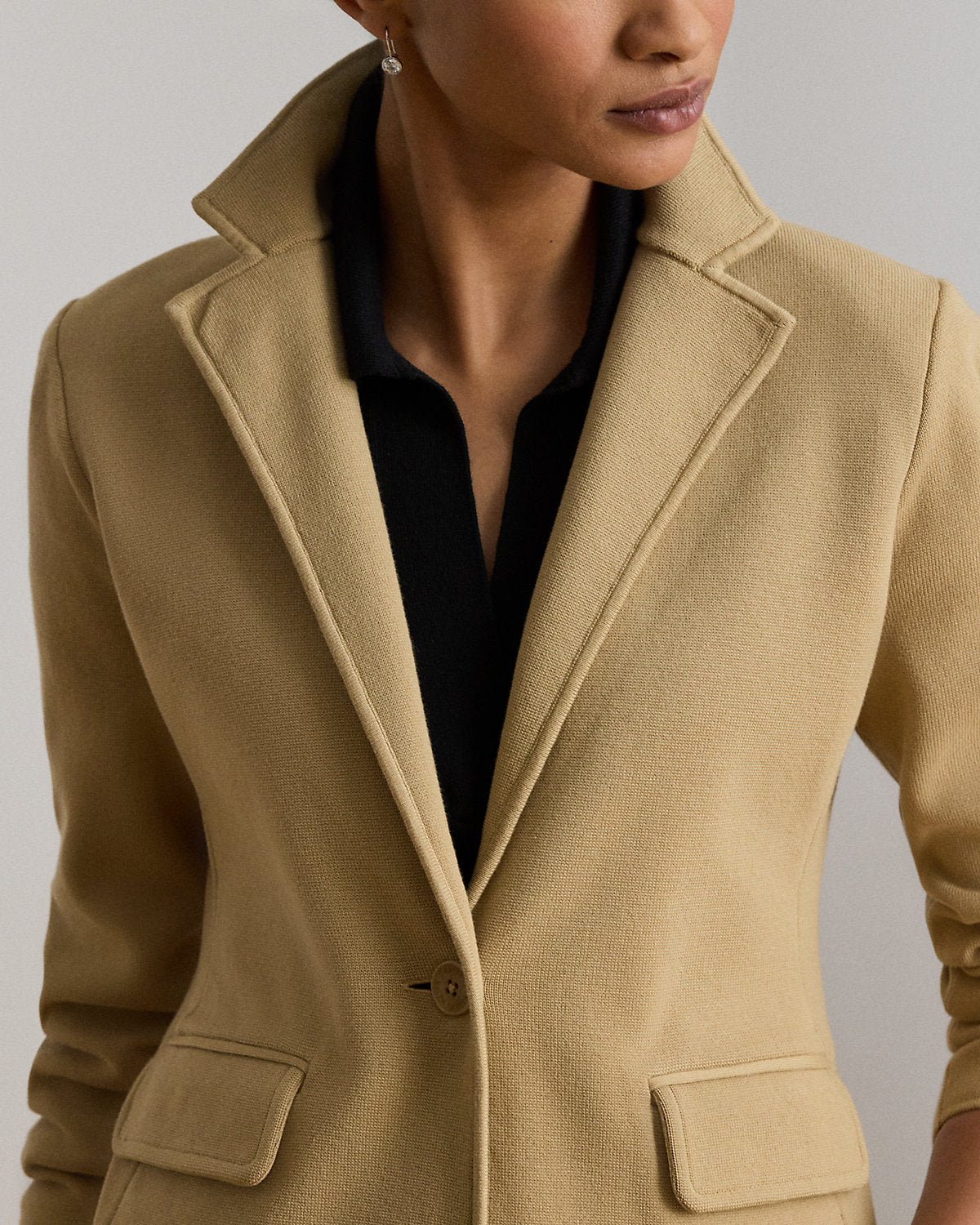 Cotton-Blend Sweater Blazer