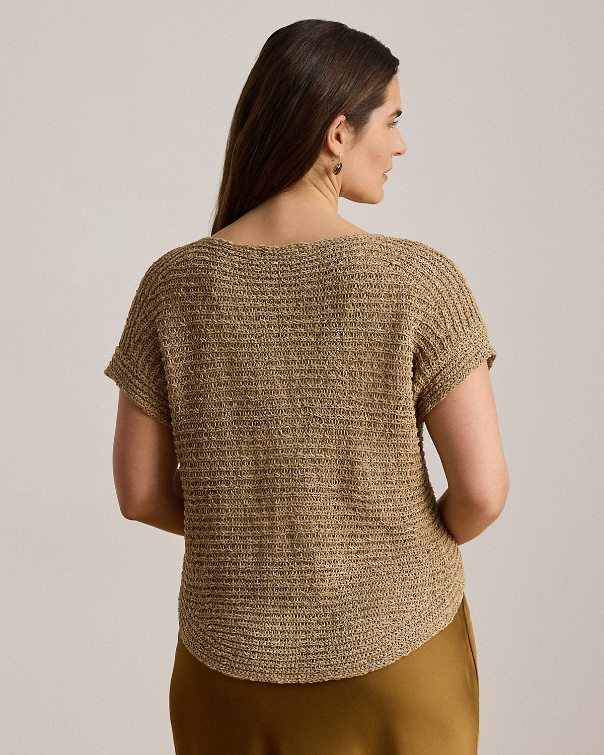 Rib-Knit Short-Sleeve Sweater