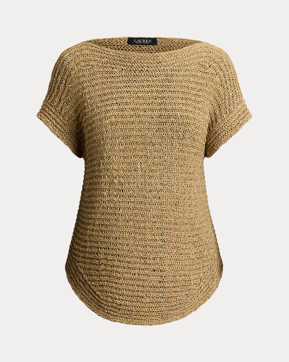 Rib-Knit Short-Sleeve Sweater