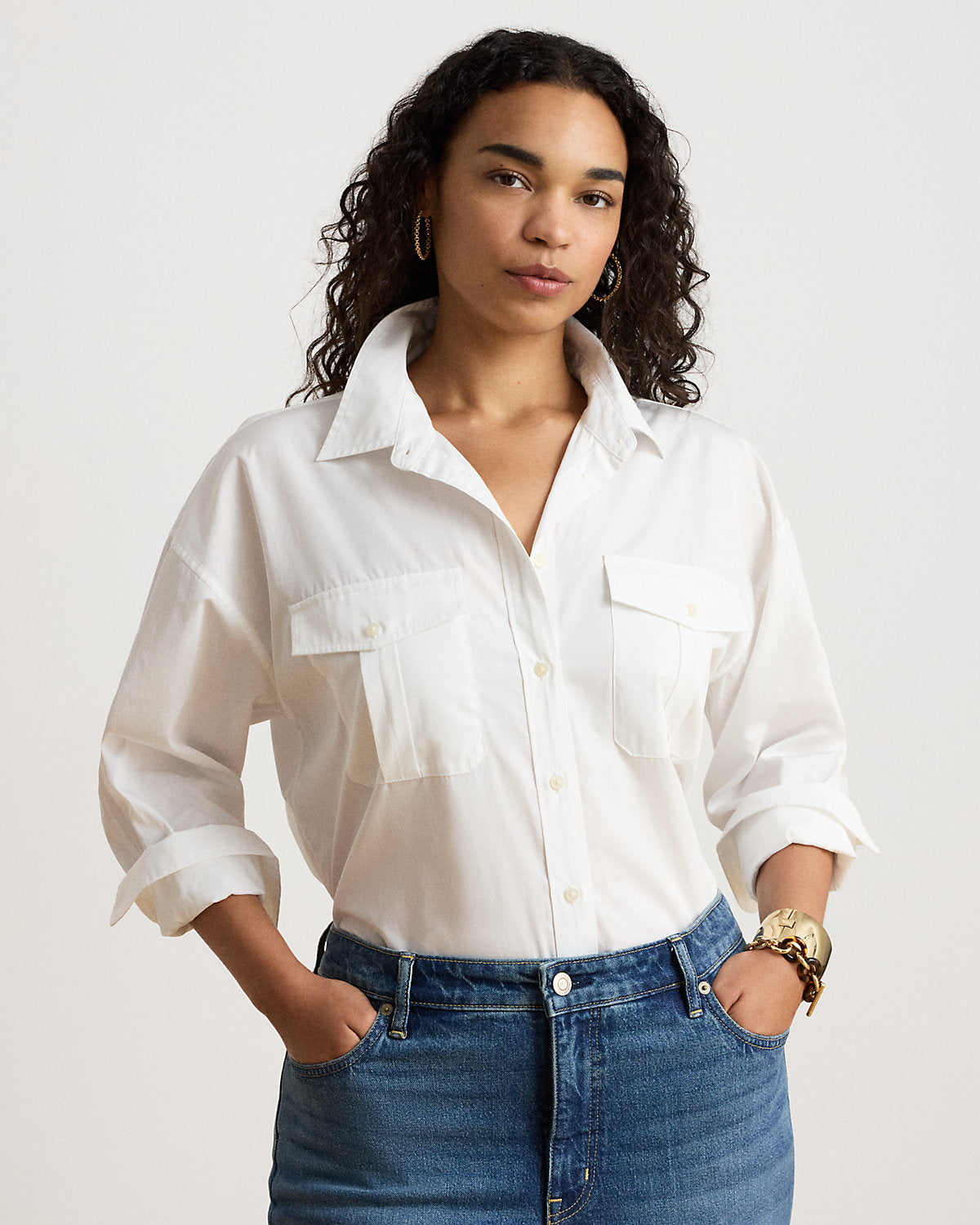 Relaxed Fit Cotton Broadcloth Shirt