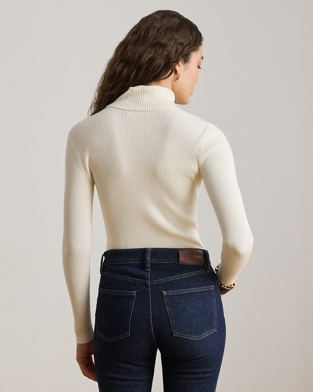 Cotton-Blend Ribbed Turtleneck