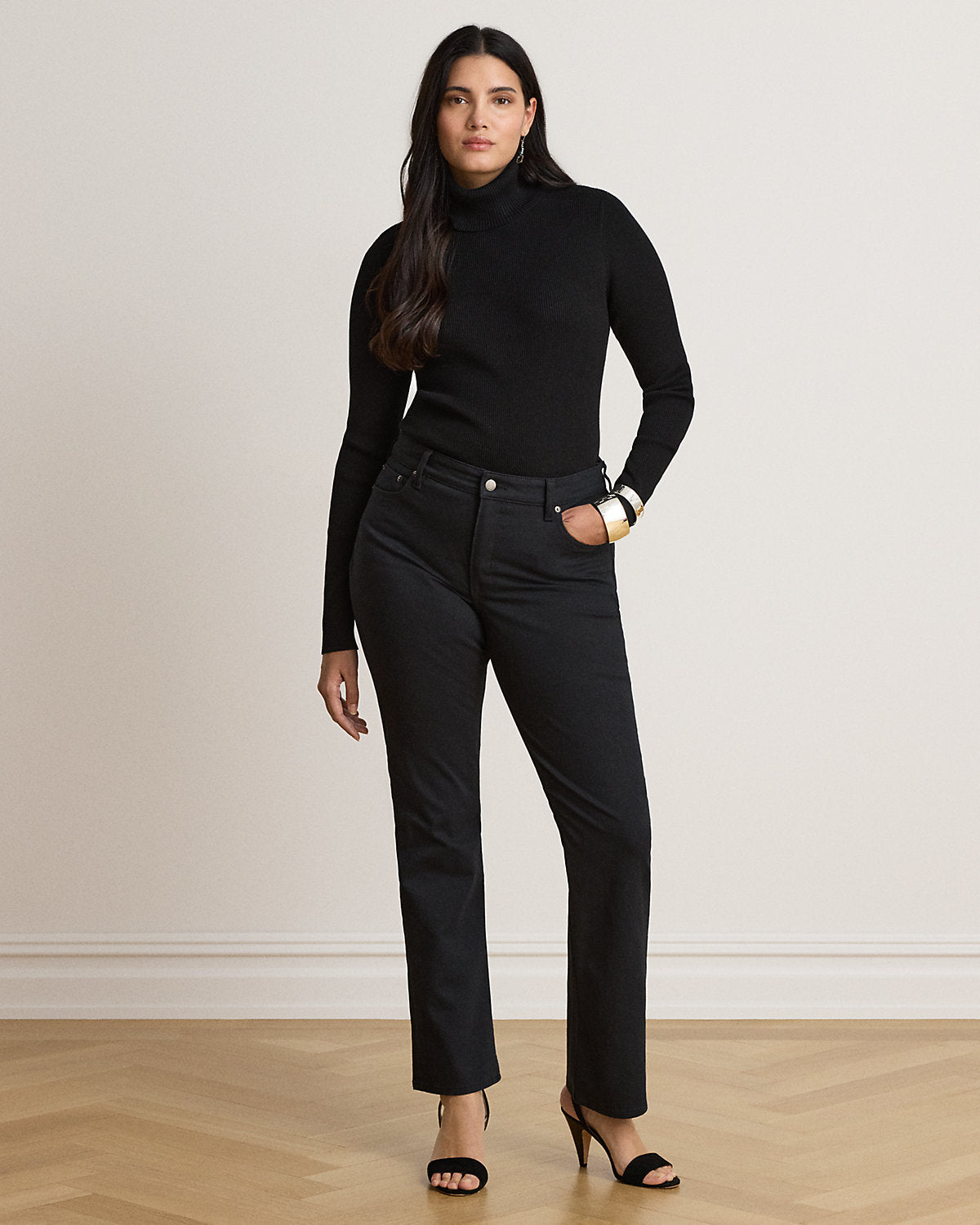Cotton-Blend Ribbed Turtleneck