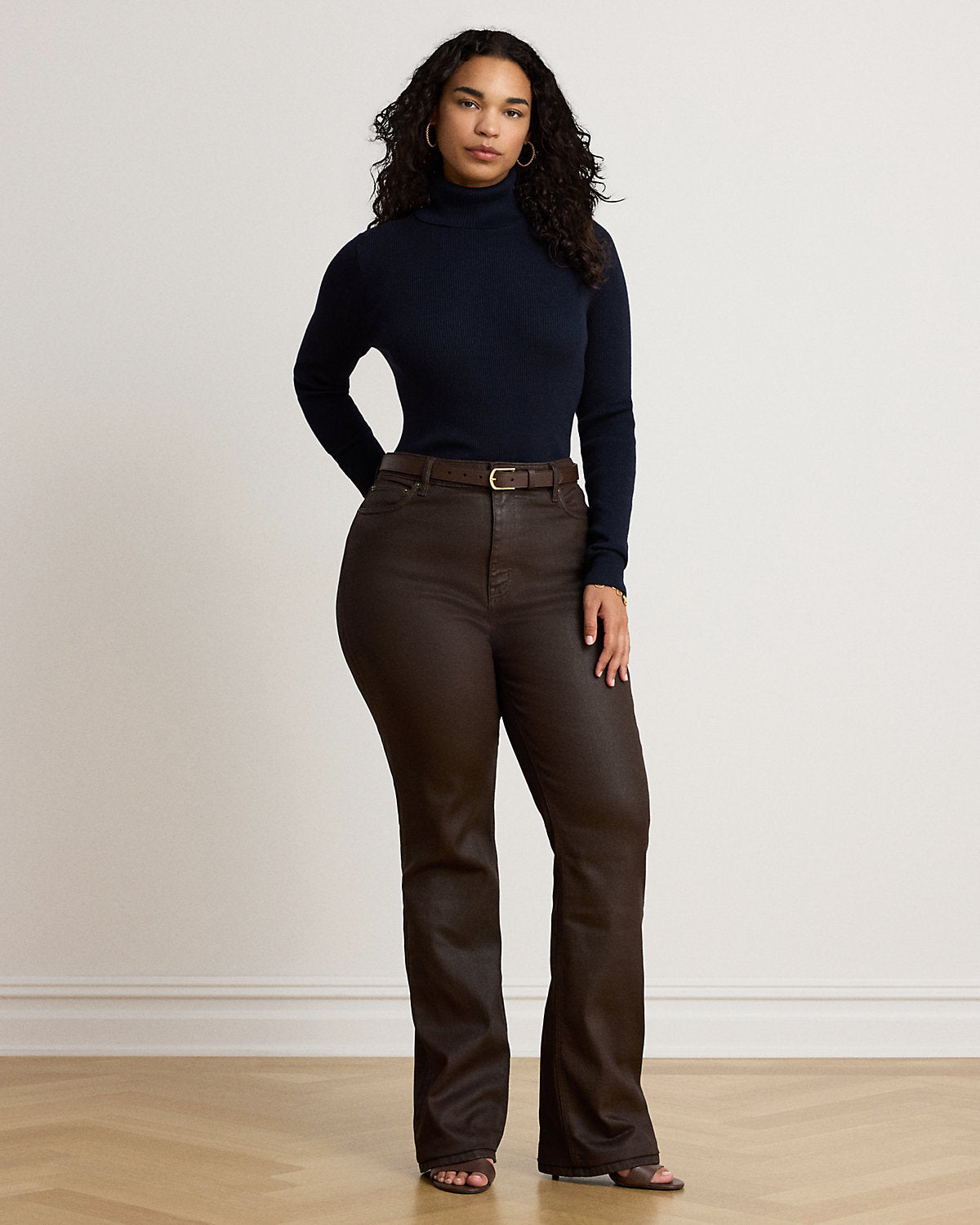 Cotton-Blend Ribbed Turtleneck