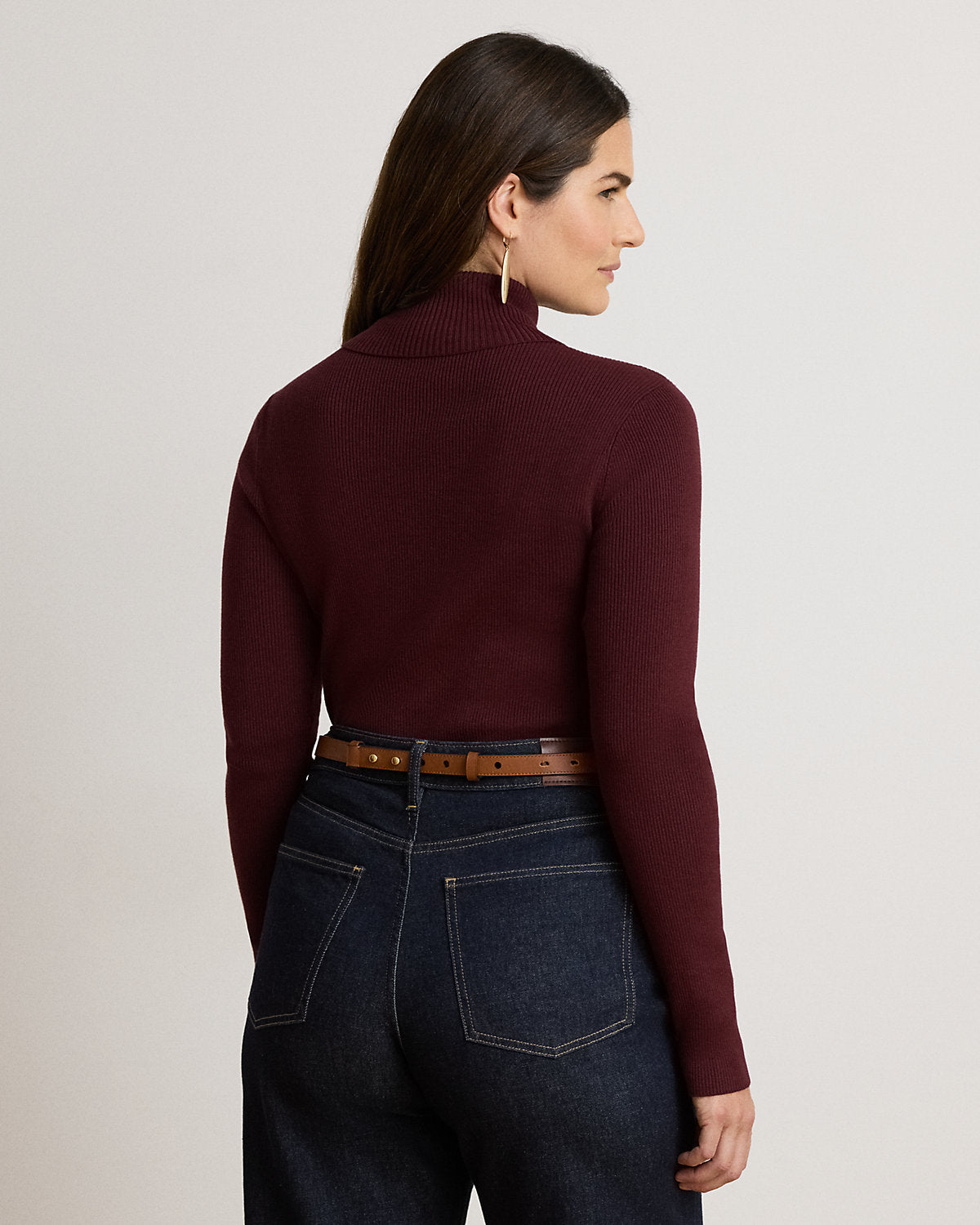 Cotton-Blend Ribbed Turtleneck