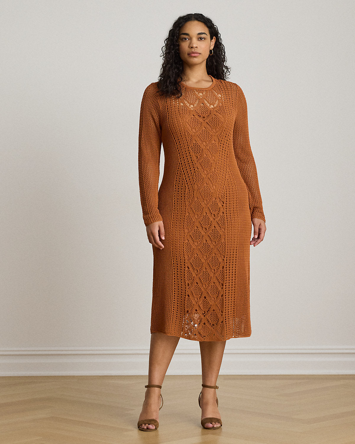 Pointelle-Knit Sheath Dress