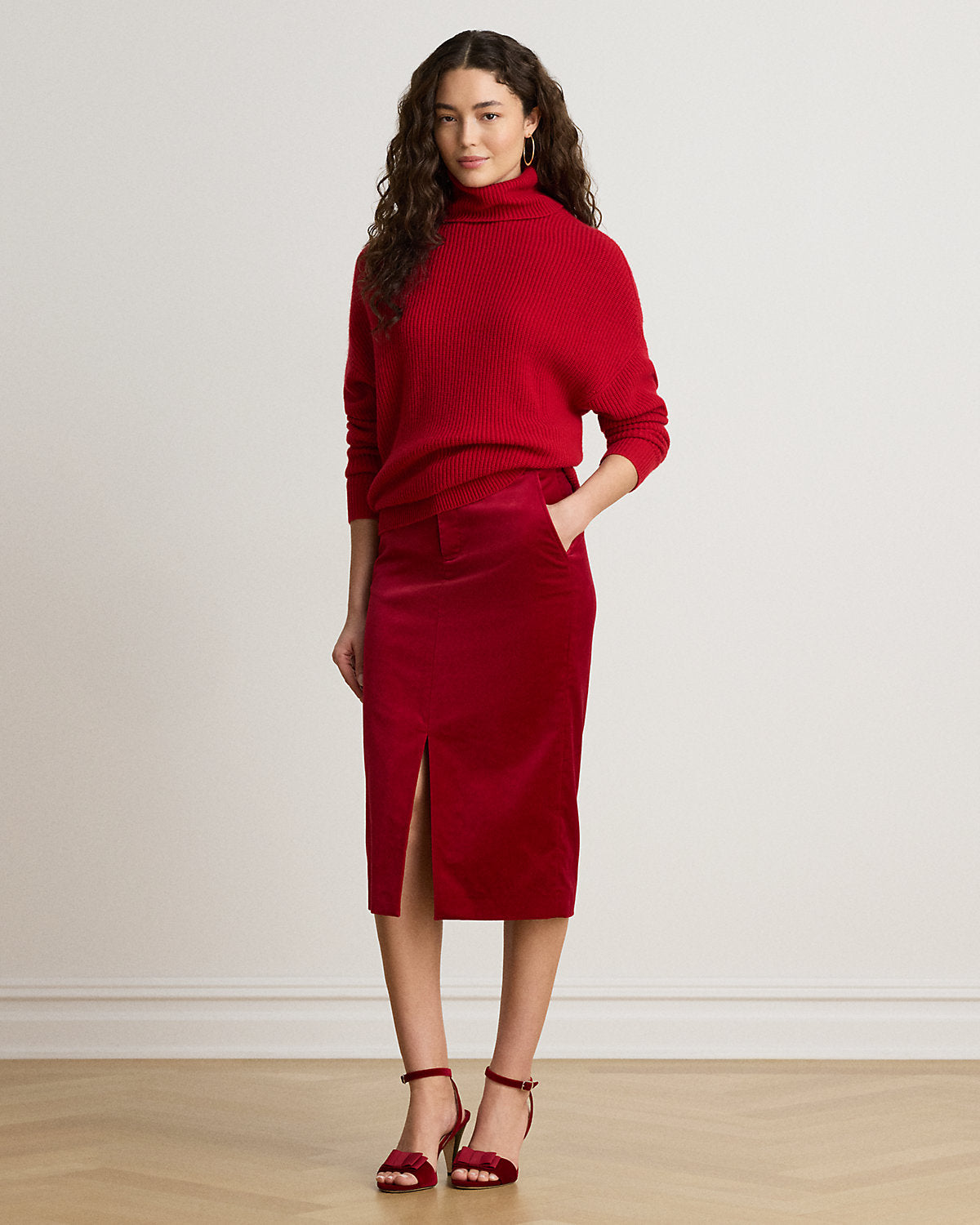 Ribbed Wool-Cashmere Turtleneck Sweater