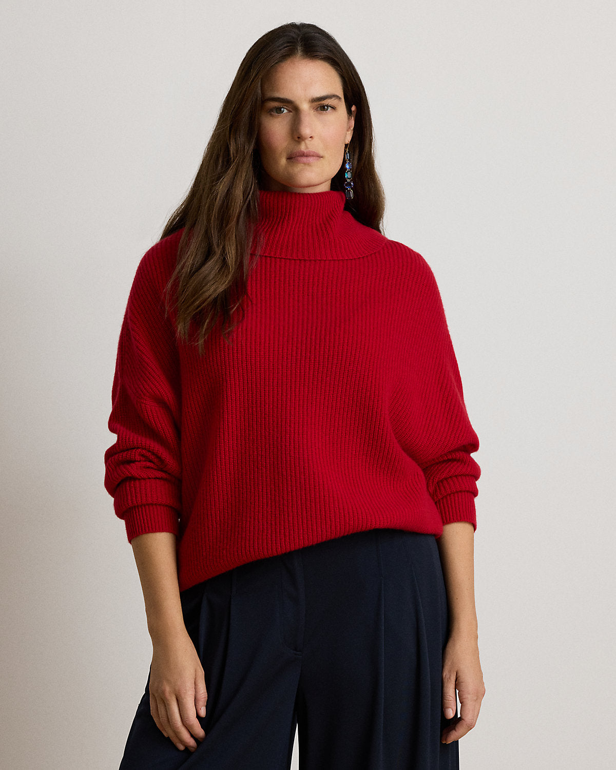 Ribbed Wool-Cashmere Turtleneck Sweater