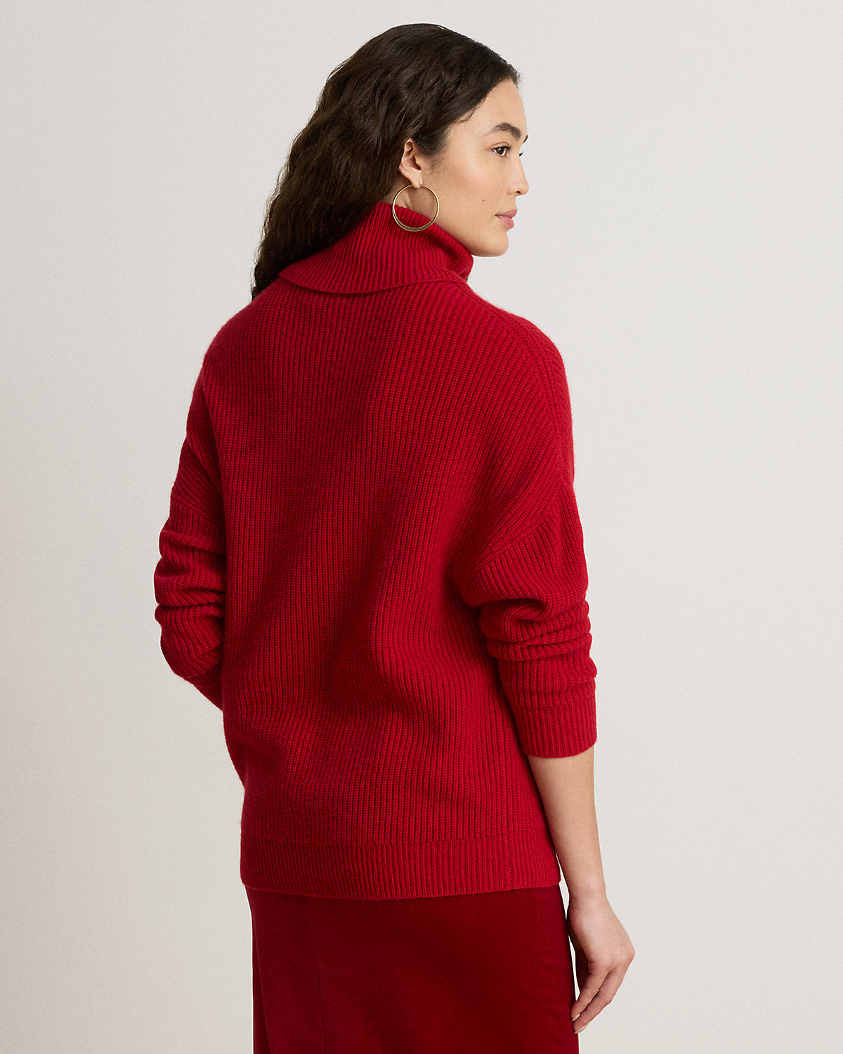 Ribbed Wool-Cashmere Turtleneck Sweater
