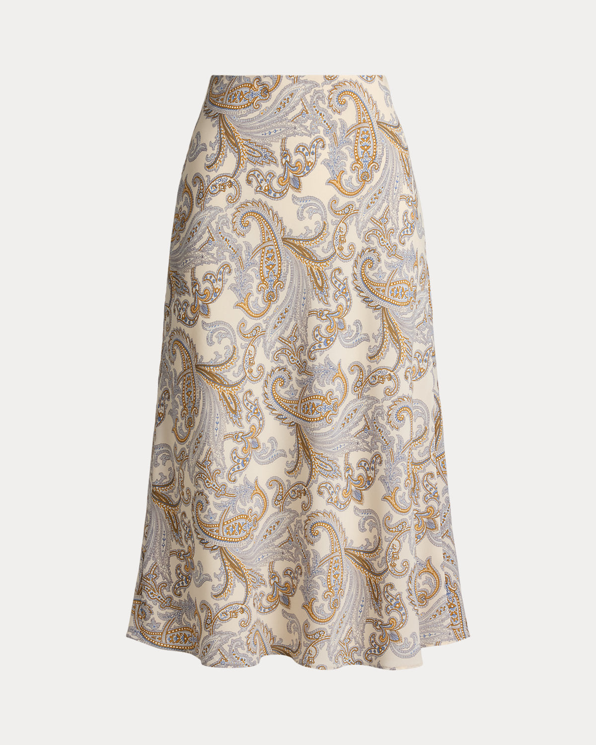 Paisley Crepe Midi Skirt