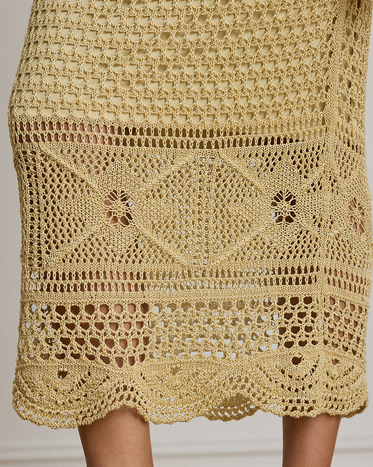 Pointelle-Knit Linen-Blend Midi Skirt