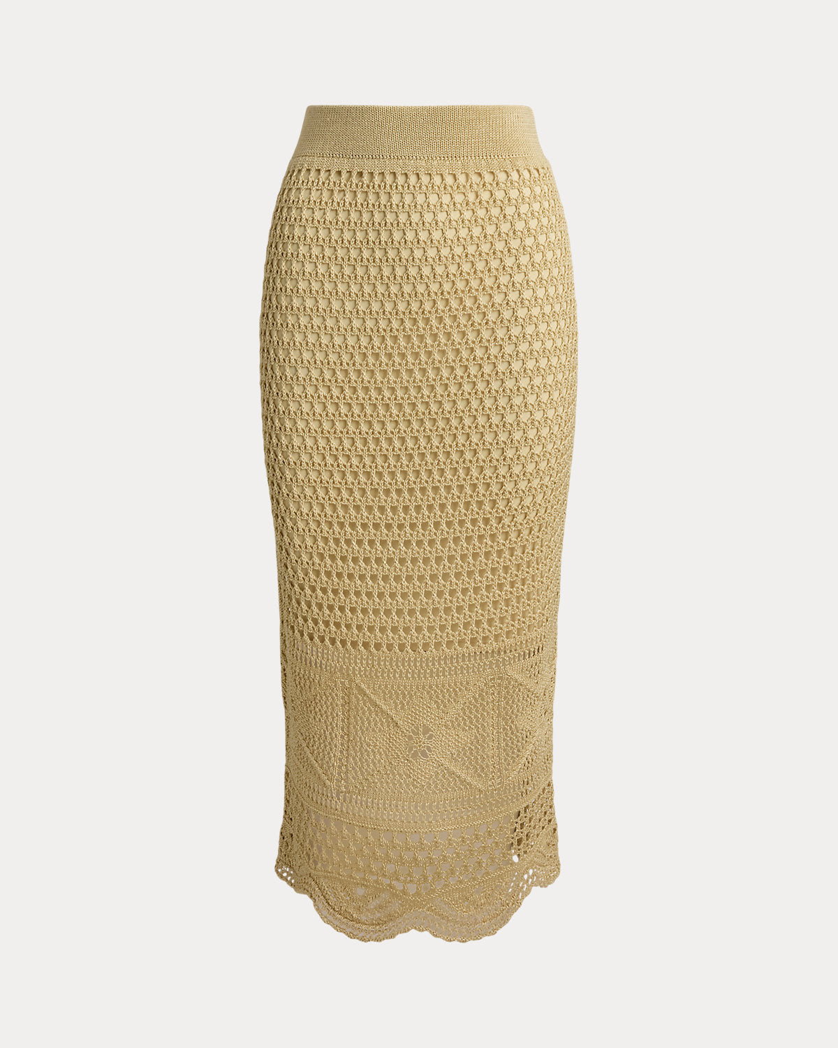 Pointelle-Knit Linen-Blend Midi Skirt