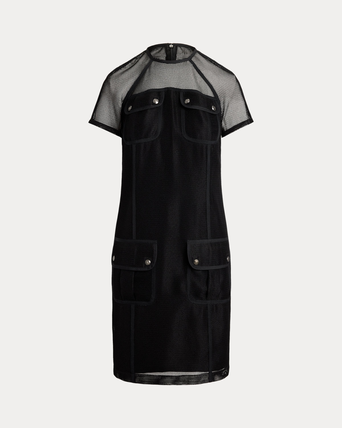 Mesh Short-Sleeve Shift Dress