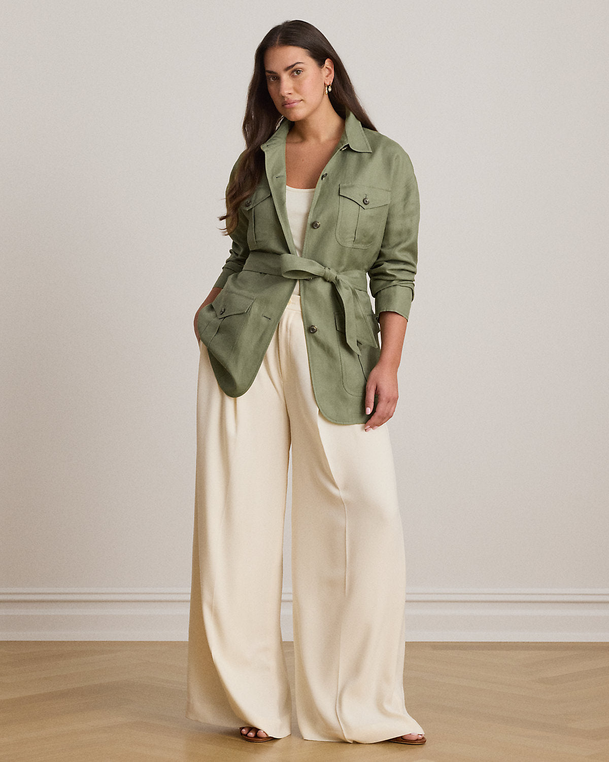 Linen-Blend Twill Field Jacket